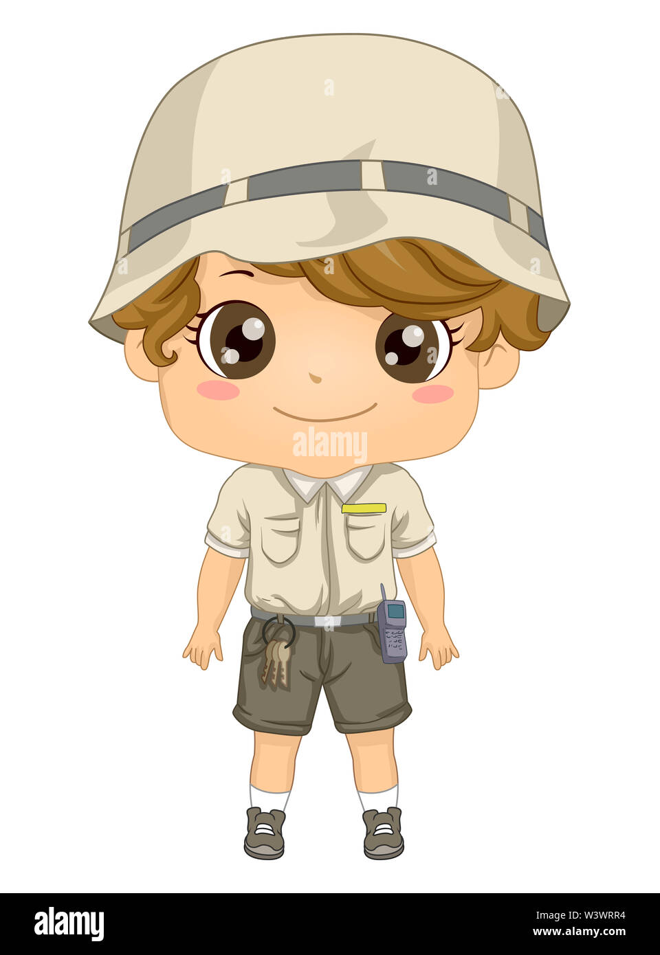 Illustration of a Kid Boy Wearing Zoo Keeper Uniform Stock Photo