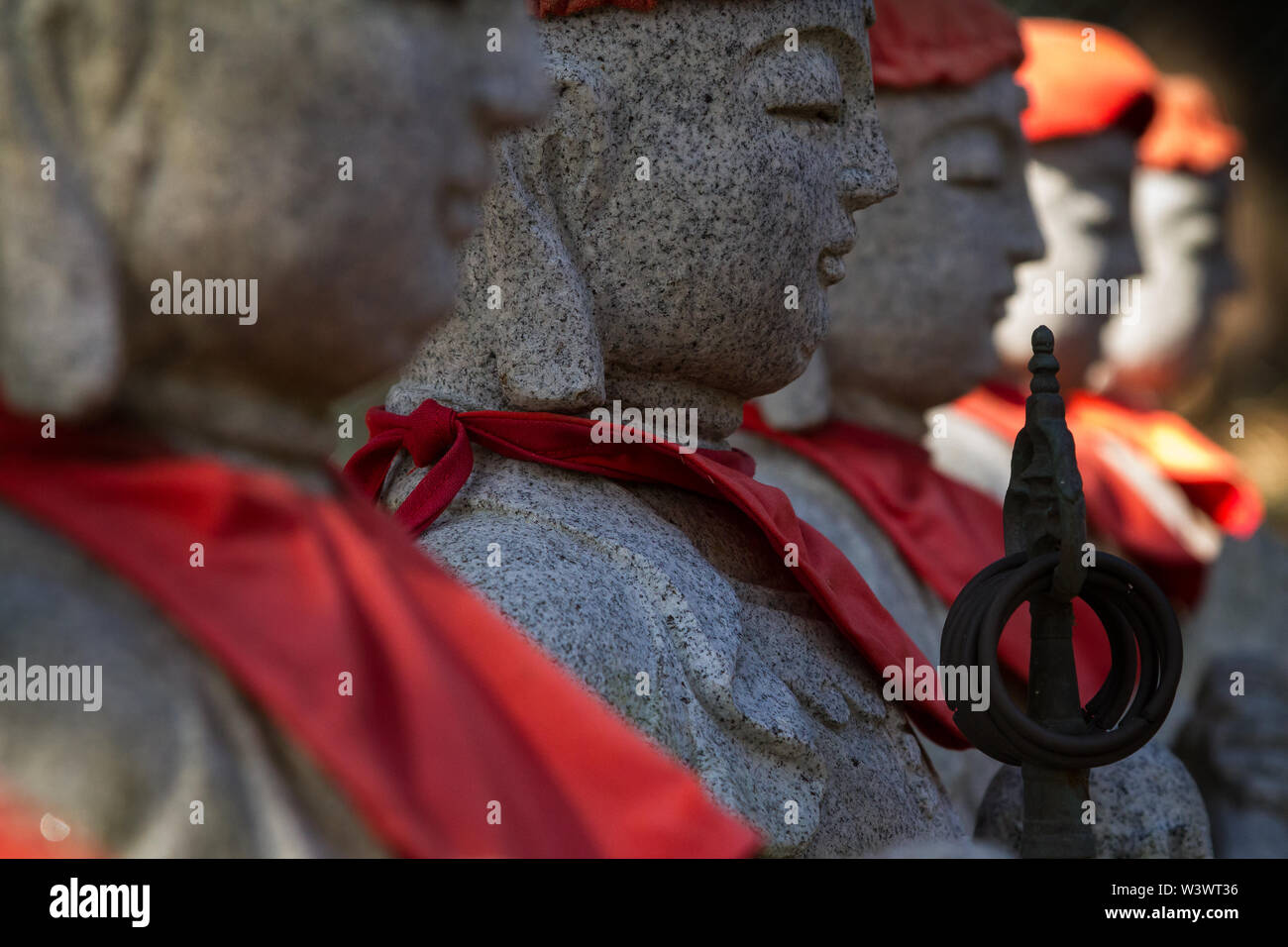 Jizo statues at Onoji shrine near , Machida, Tokyo, Japan Stock Photo