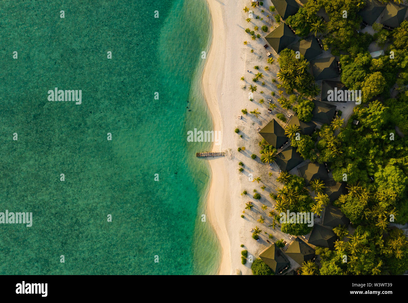 Amazing bird eyes view in Maldives Stock Photo