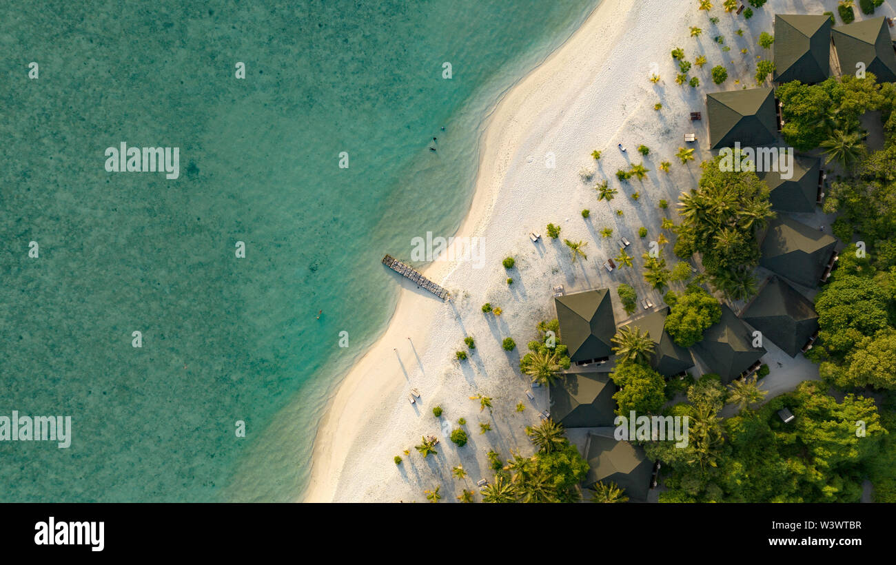 Amazing bird eyes view in Maldives Stock Photo