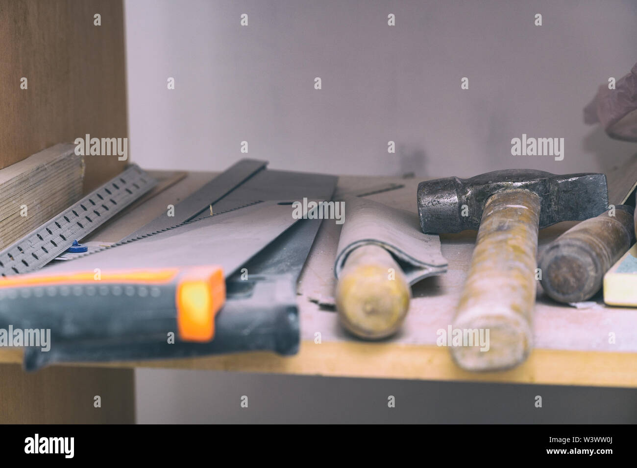 Set different carpenters tools hi-res stock photography and images - Alamy
