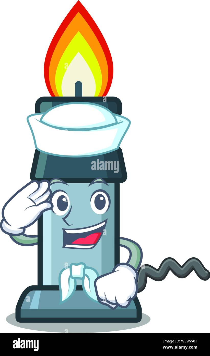 Sailor bunsen burner isolated with the cartoon vector illustrtaion