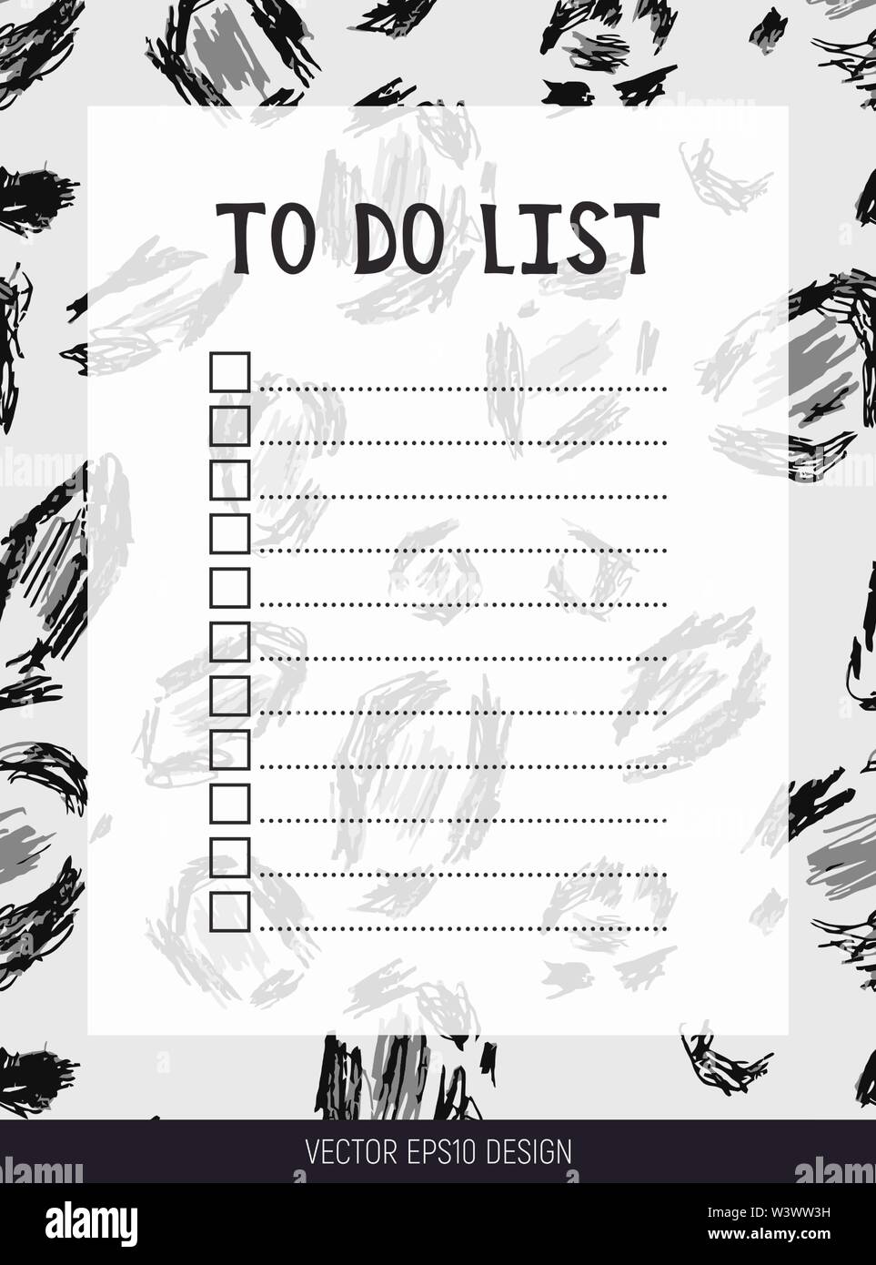 To do list. Vector illustration. Empty checklist design. Leopard print ...