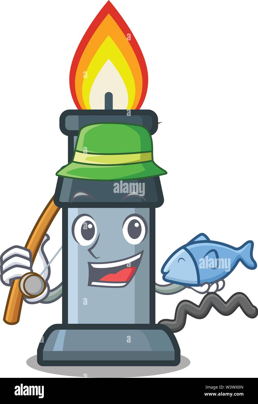 Fishing busen burner in the character pocket vector illustration Stock Vector