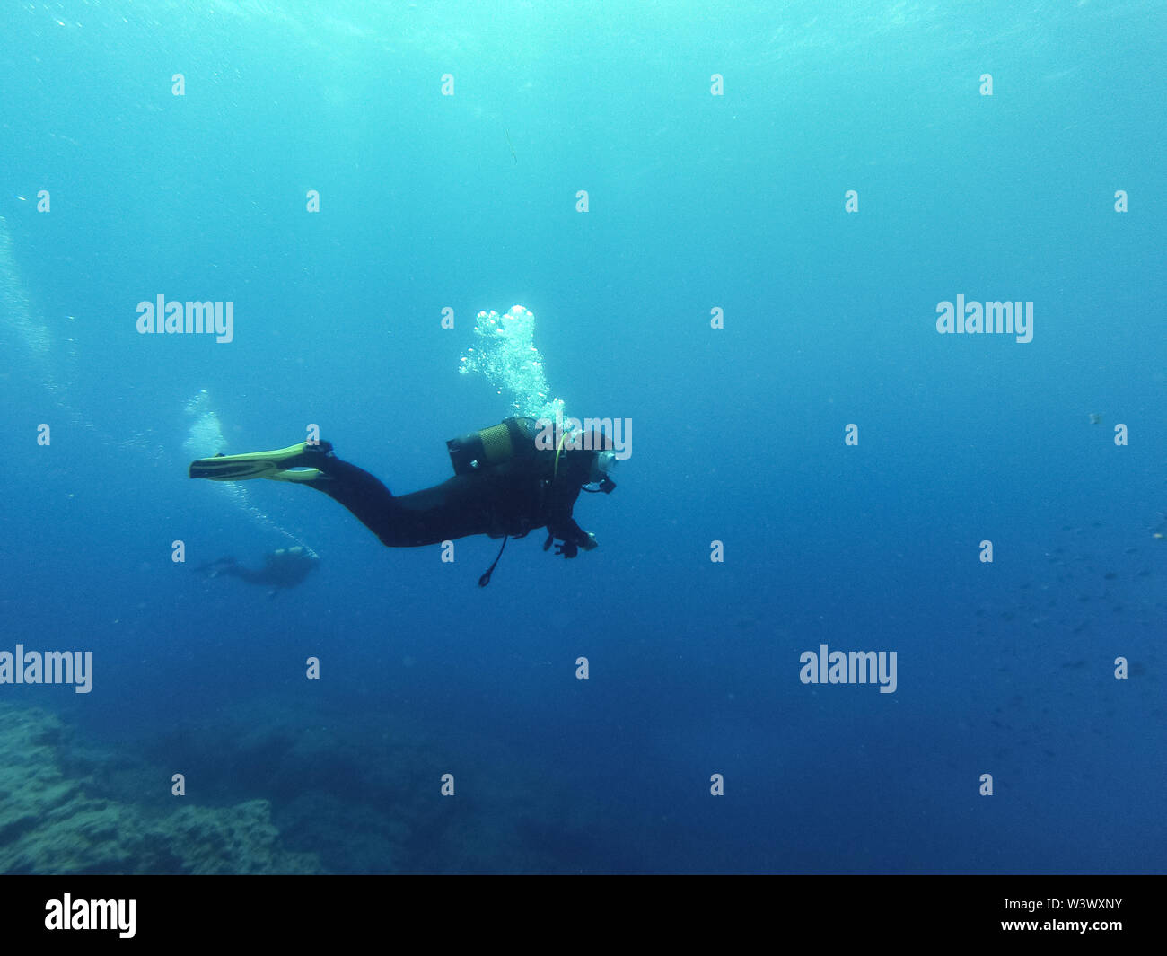 Young female scuba diver in Atlantic ocean Stock Photo Alamy