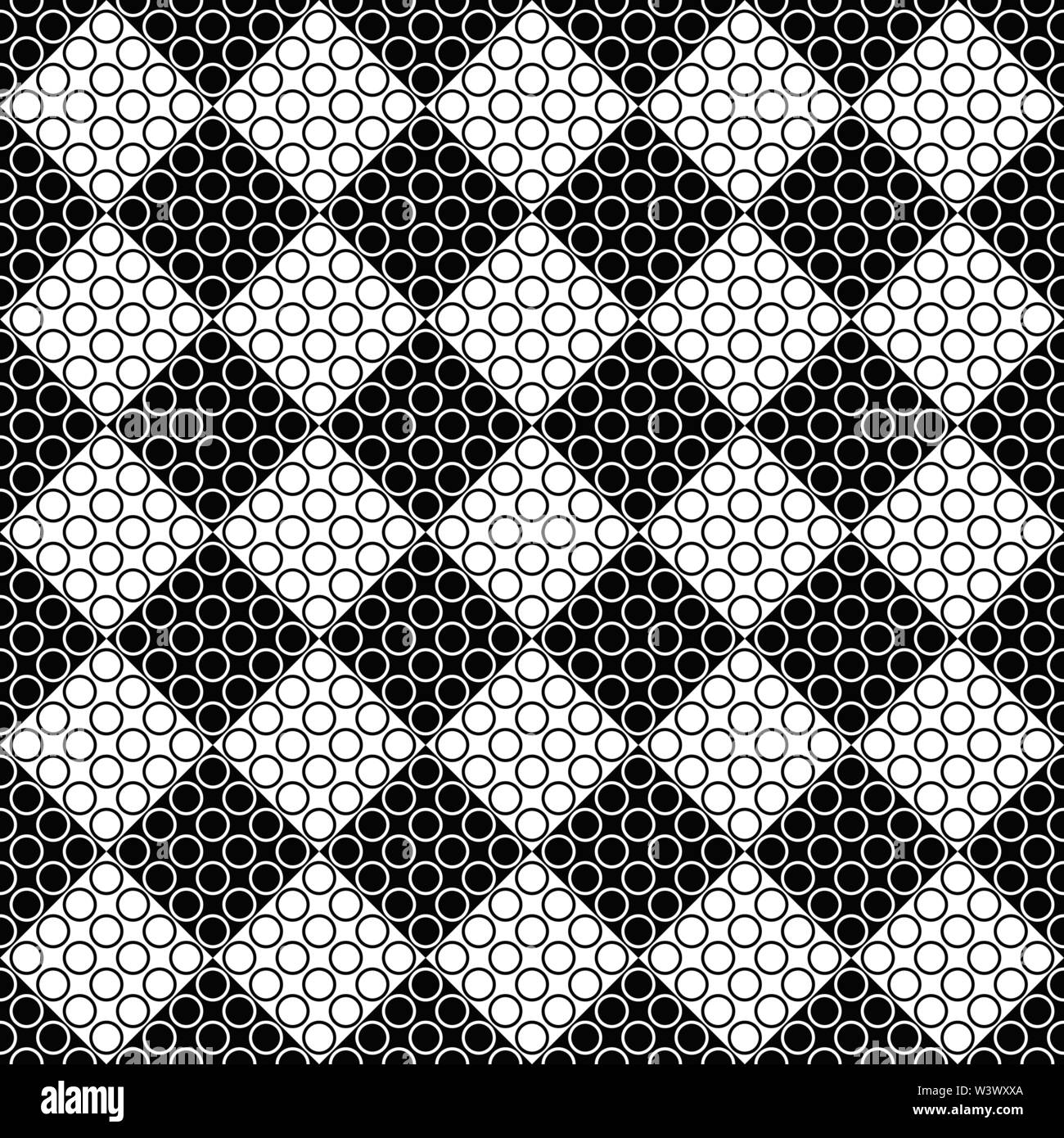 Seamless monochrome circle pattern background - black and white vector ...