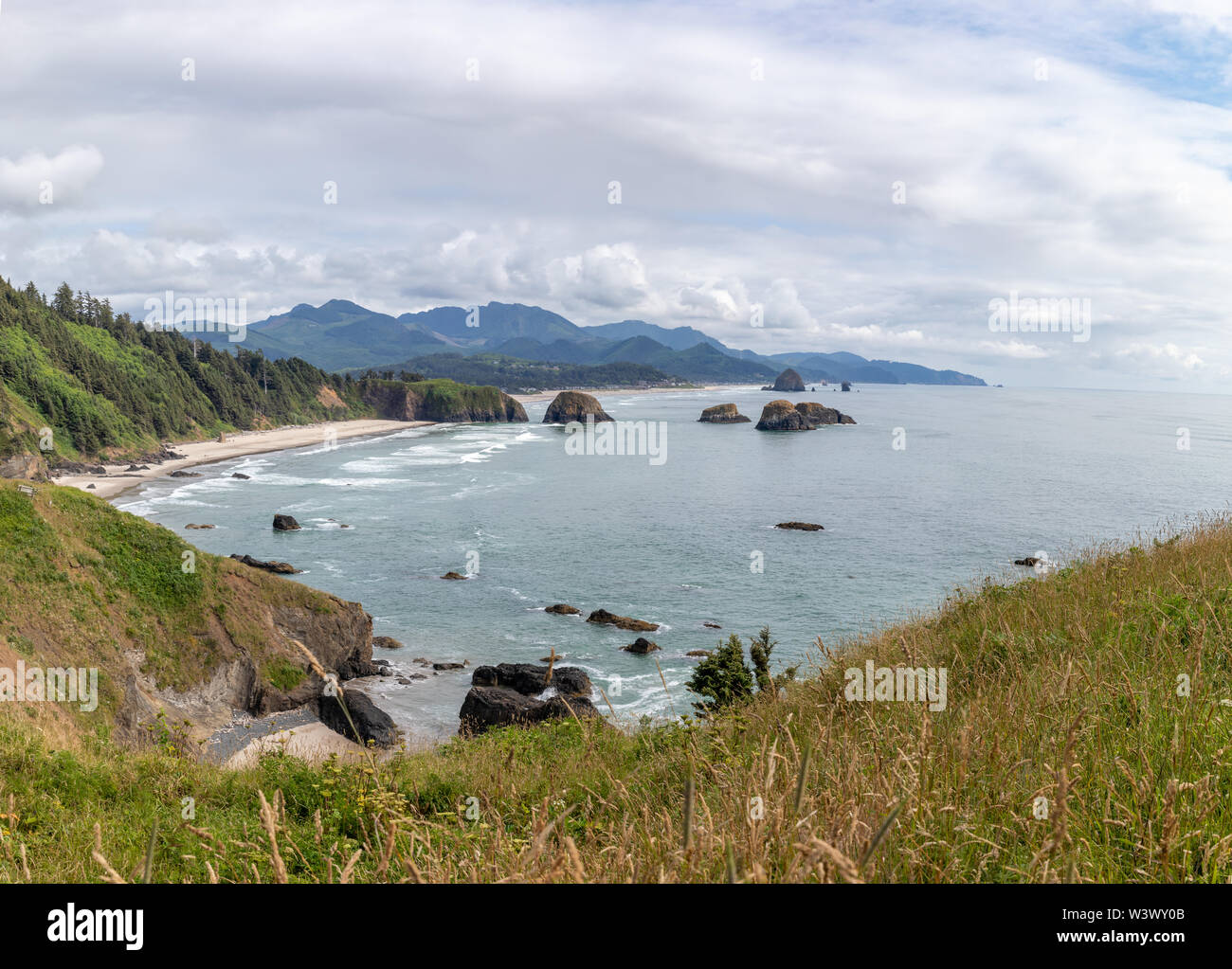 View from Chapman point at Ecola State Park, Cannon Beach, Oregon Stock Photo