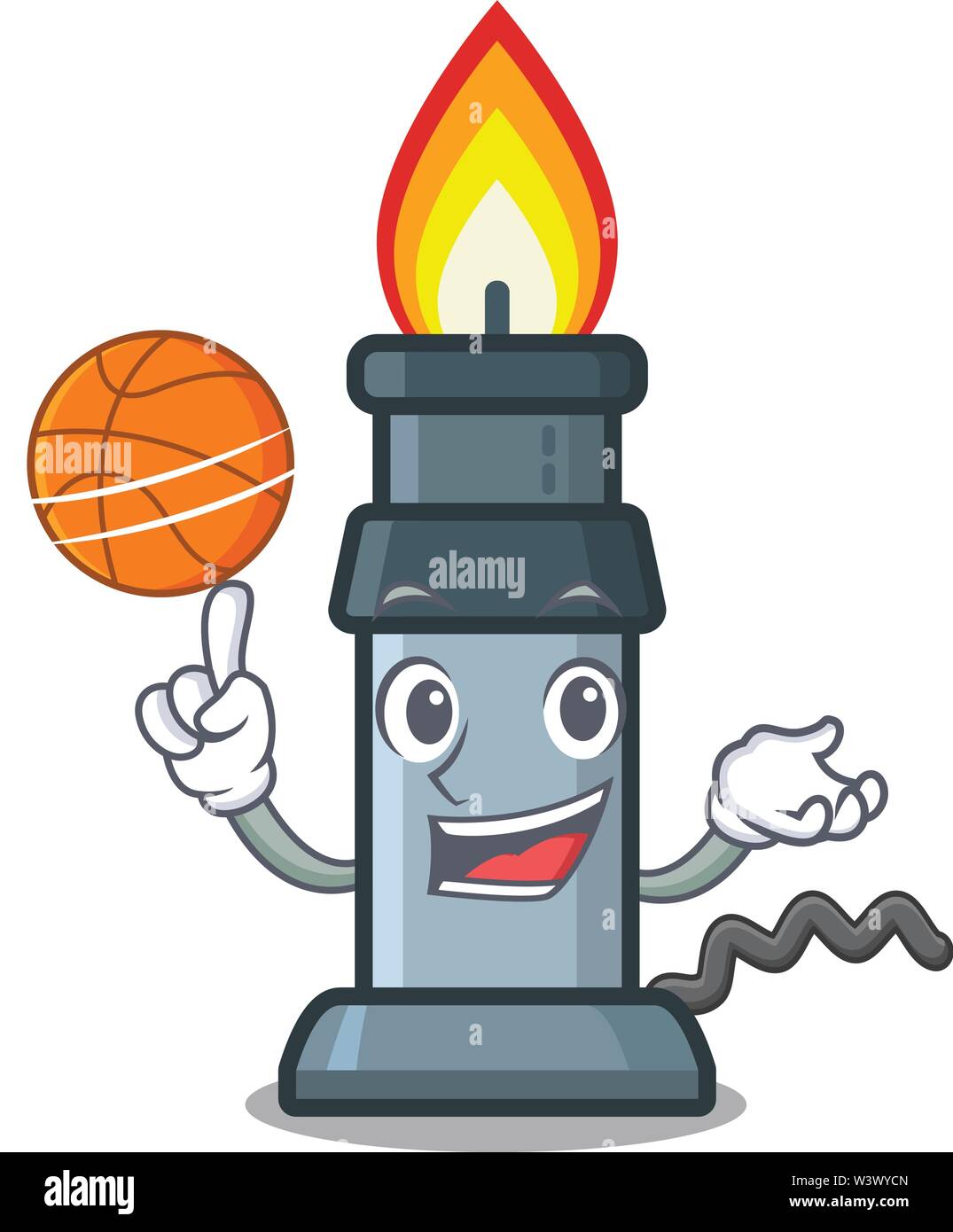 With basketball bunsen burner isolated with the cartoon vector
