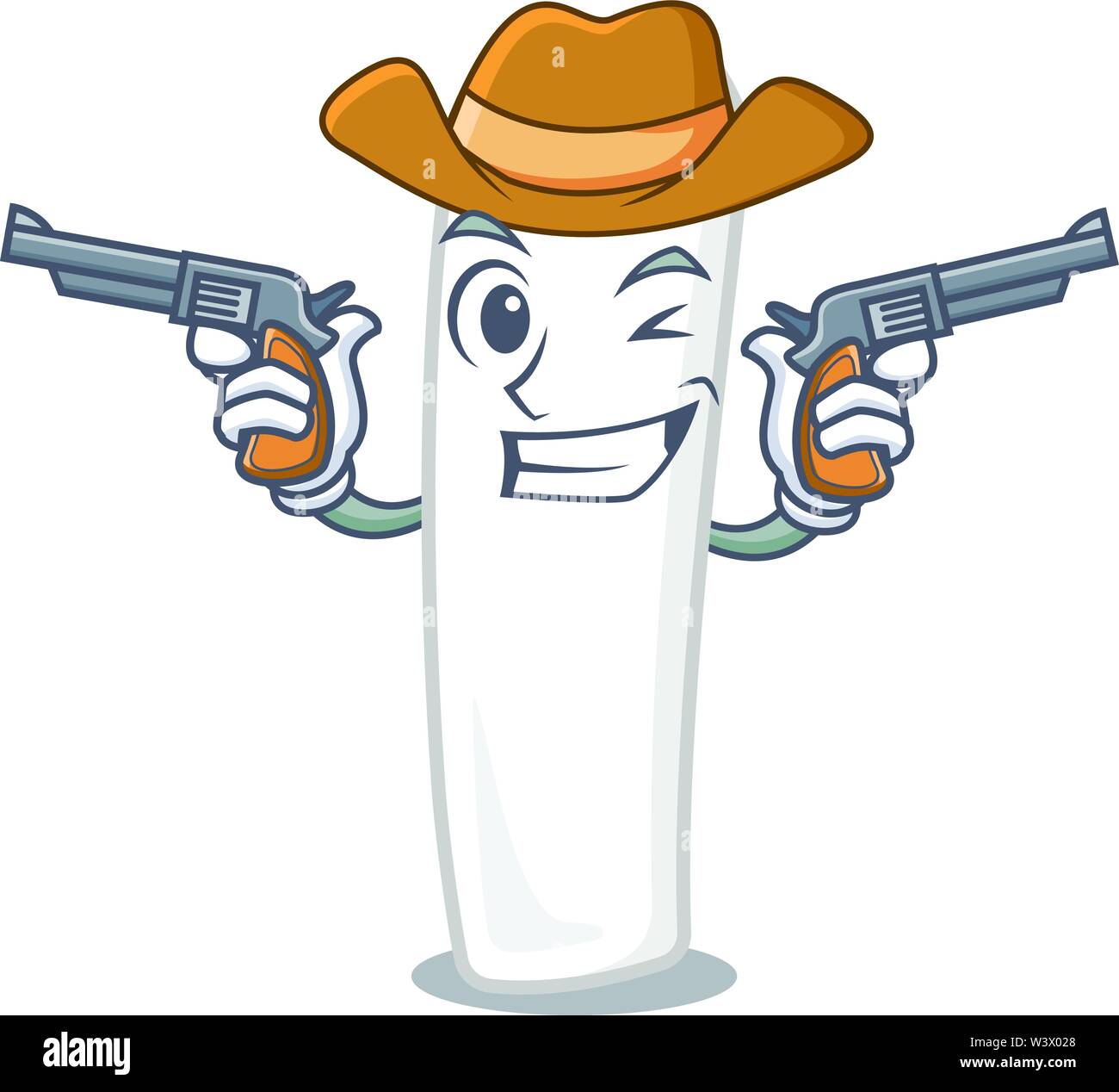 Cowboy chalk isolated with in the mascot vector illustration Stock Vector