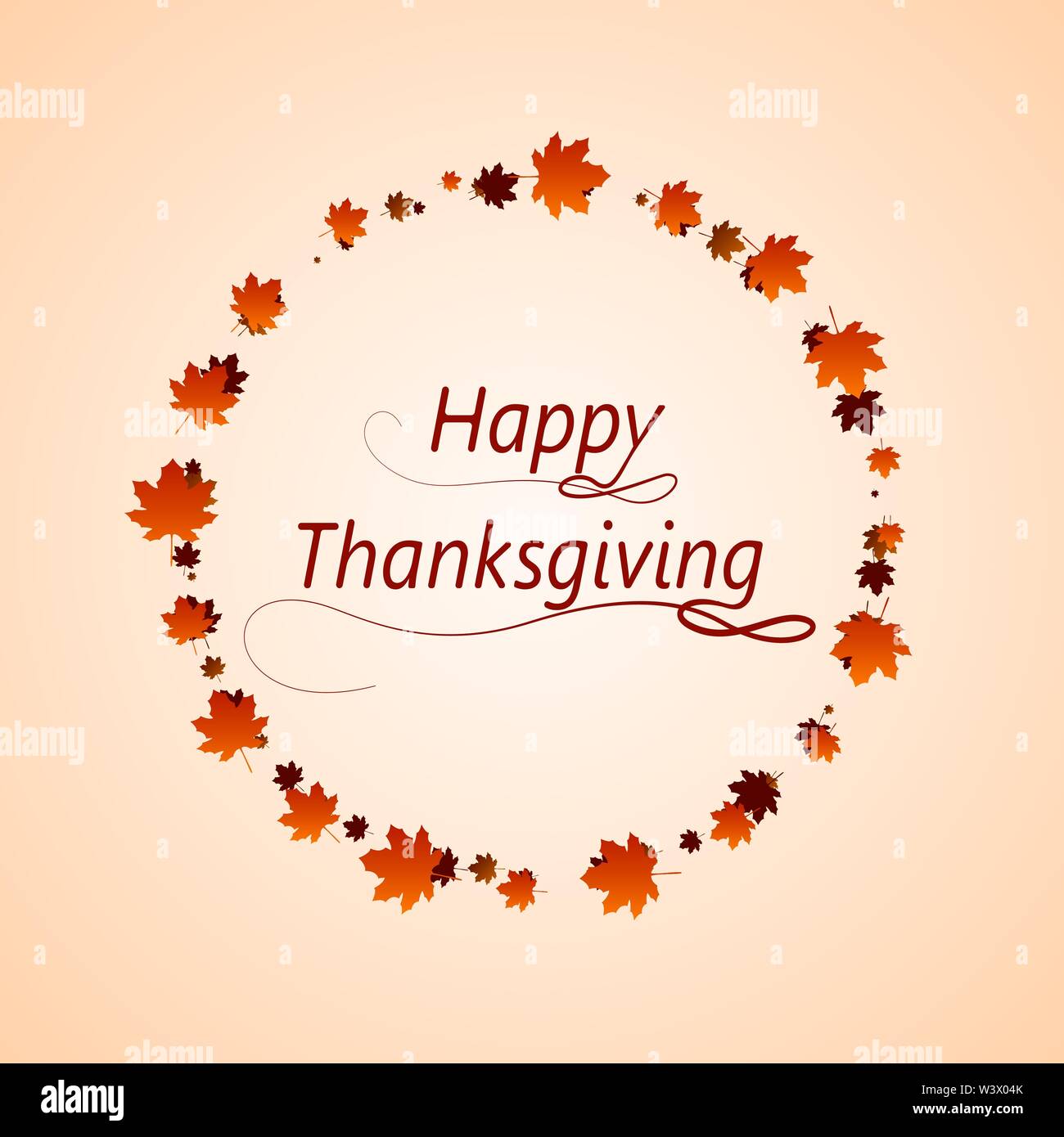 Banner Happy Thanksgiving with autumn round background. Vector ...