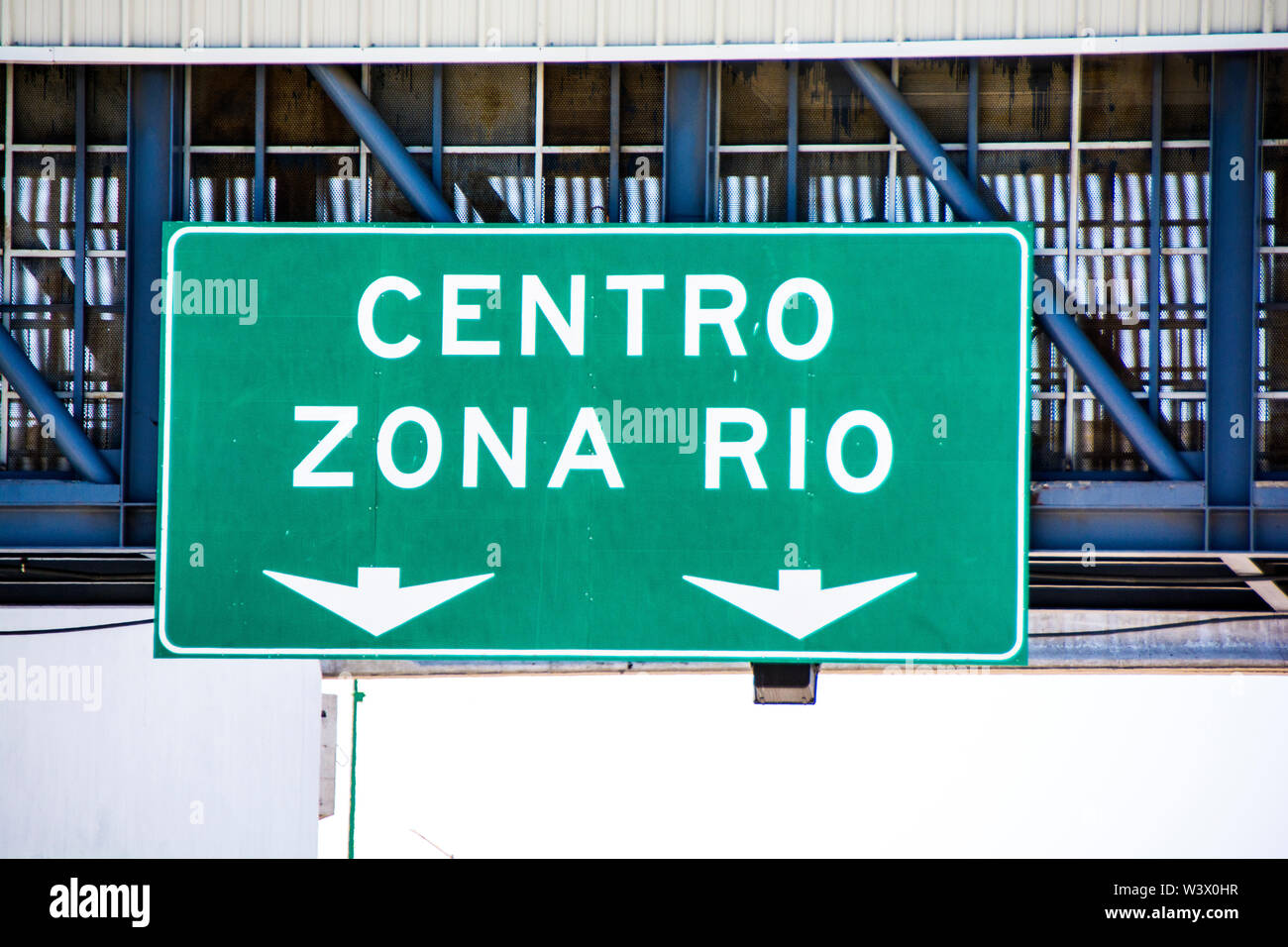 A sign in Spanish at the entance to down town Tijuana that translates to "Central Zone" also meaning downtown. Stock Photo