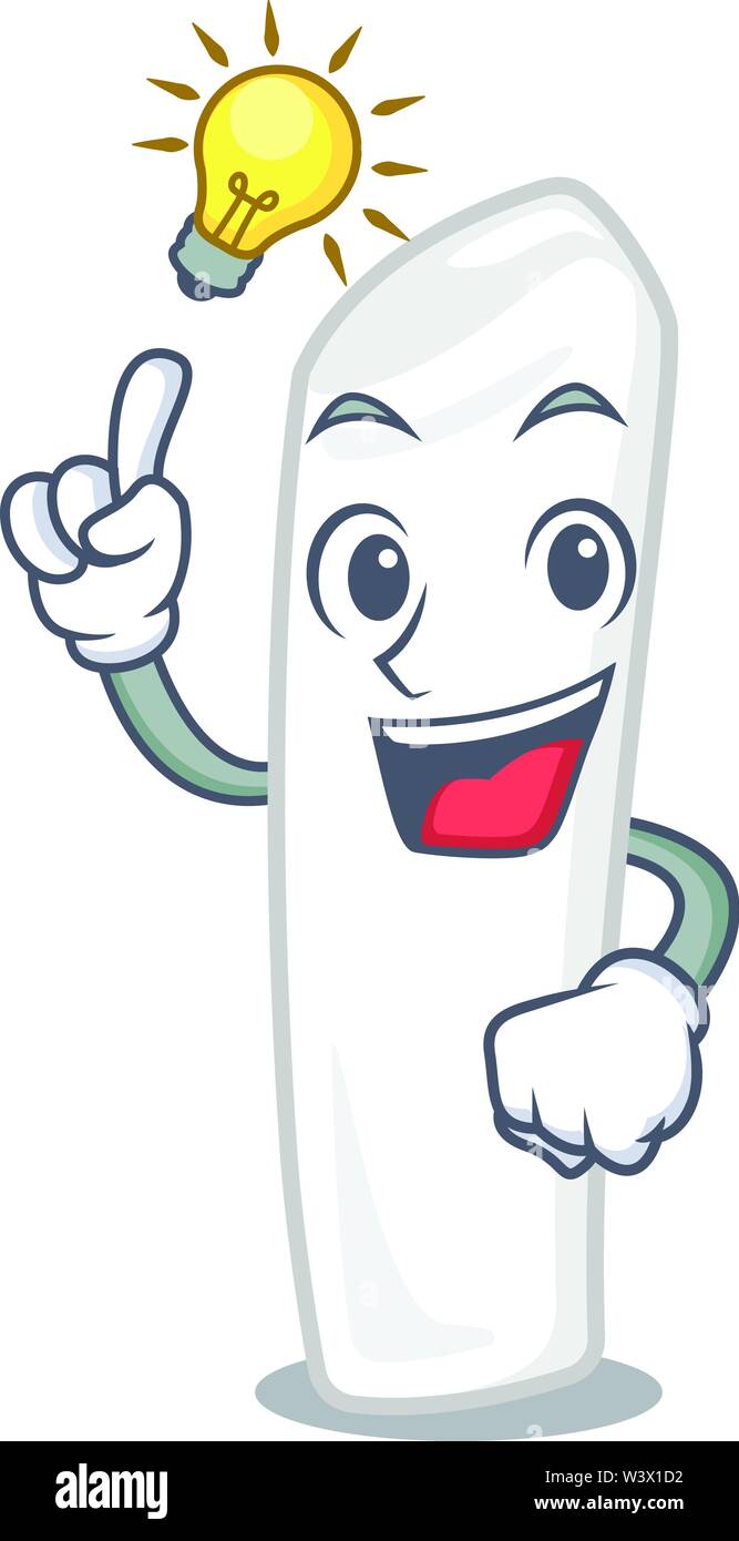 Have an idea chalk cartoon in front of board vector illustration Stock