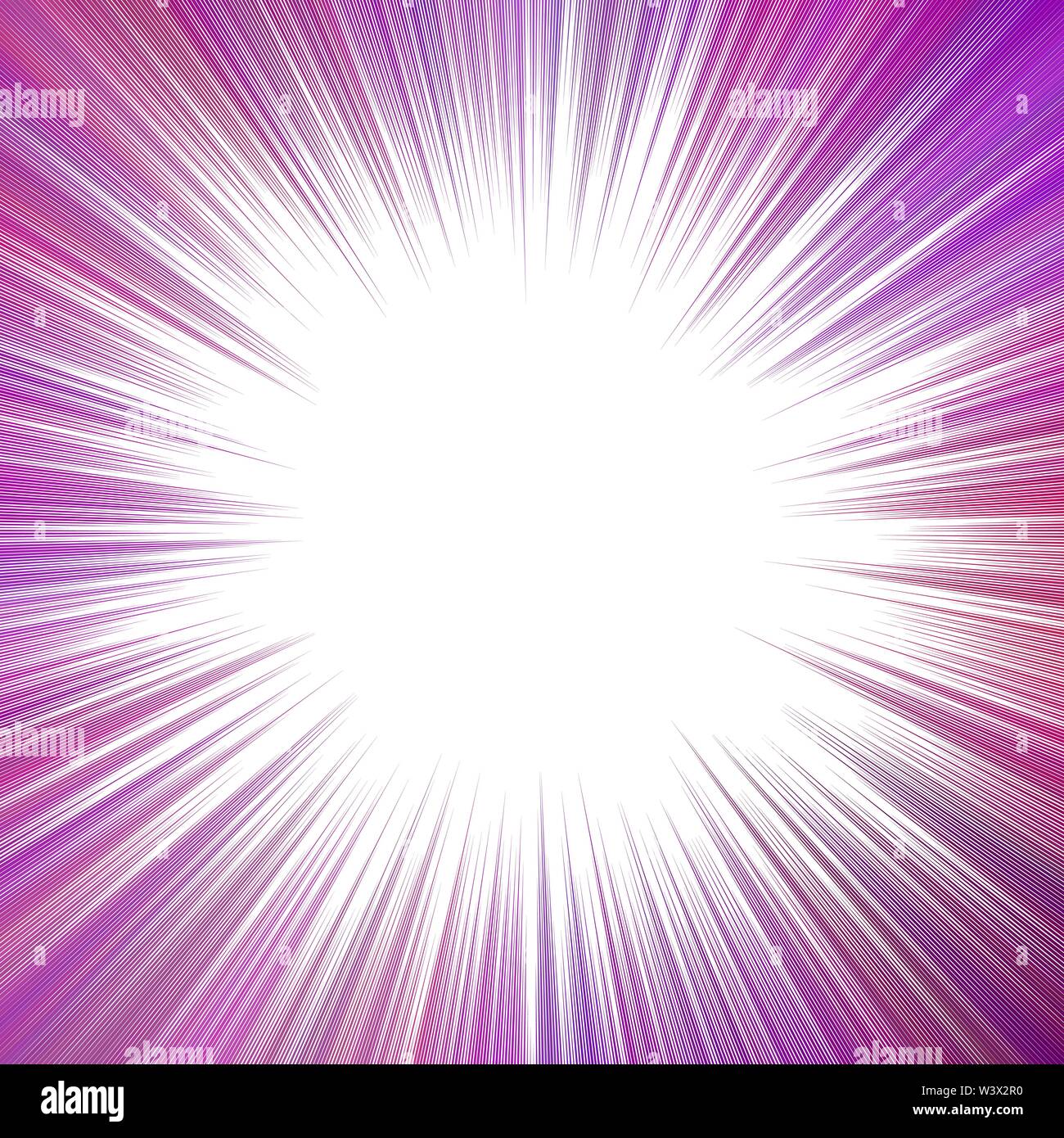 Purple abstract psychedelic ray burst background design - vector explosive graphic with blank space in the middle Stock Vector