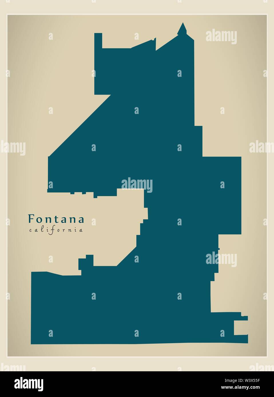 Modern City Map - Fontana California city of the USA Stock Vector Image &amp; Art - Alamy