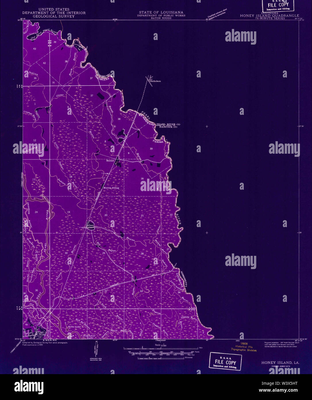 Honey island map hi-res stock photography and images - Alamy