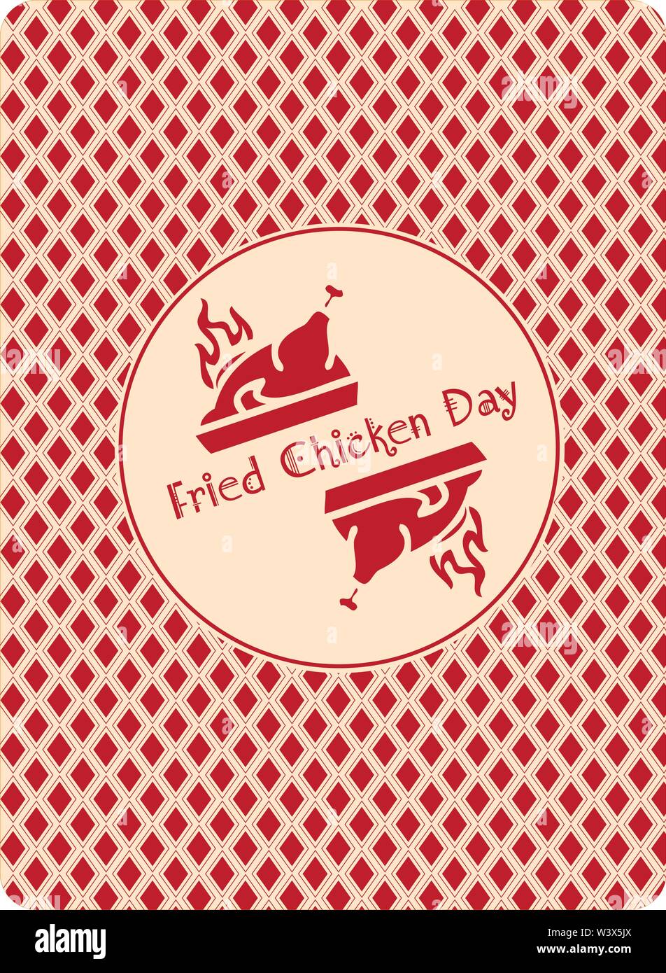 Fried Chicken Day The Reverse Side Of The Card Game Stock Vector