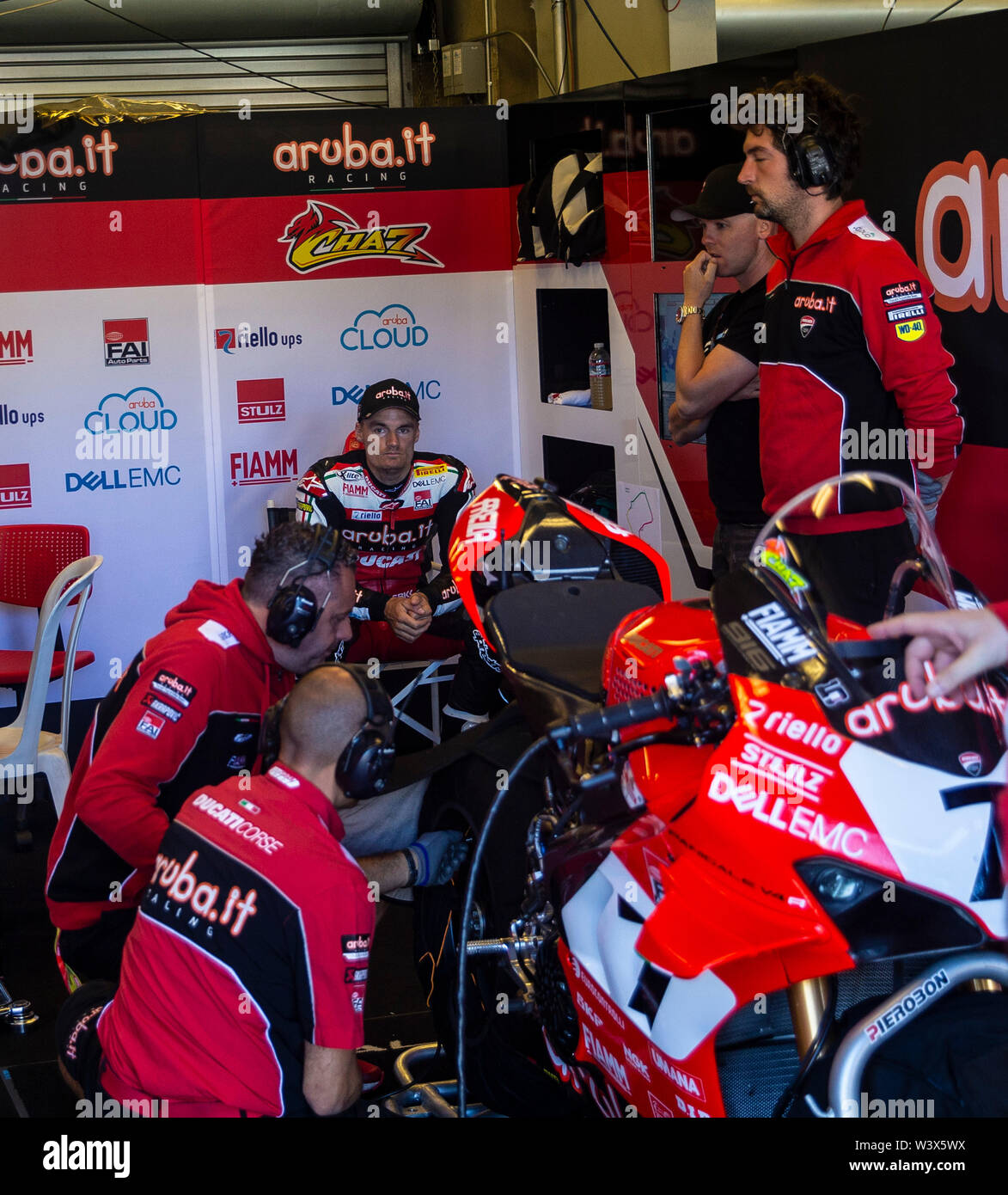 Chad Davis Racing Monterey, CA, USA. 14th July, 2019. A. # 7 Chaz Davies waiting for the ...