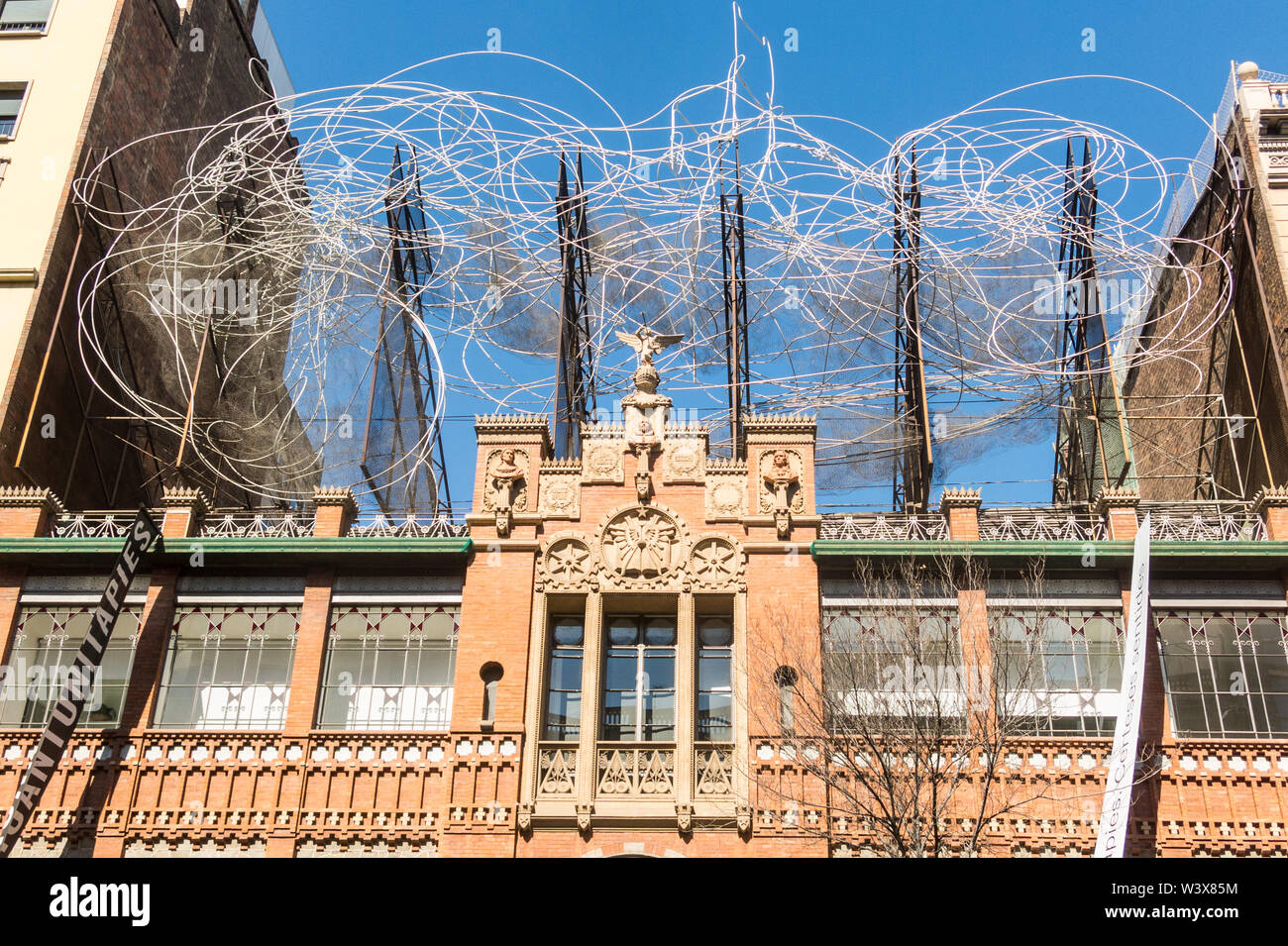 BARCELONA, SPAIN - March 21 2019- View of the Fundacio Antoni Tapies foundation, a cultural center and museum located in Arago Street, in Barcelona, C Stock Photo