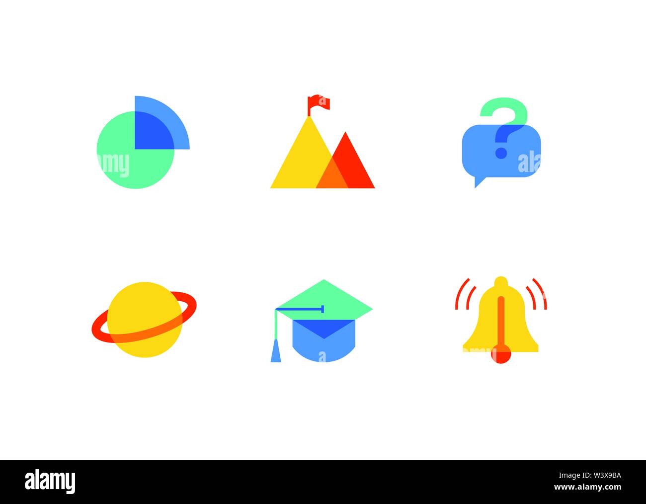 Education - modern flat design style icons set Stock Vector