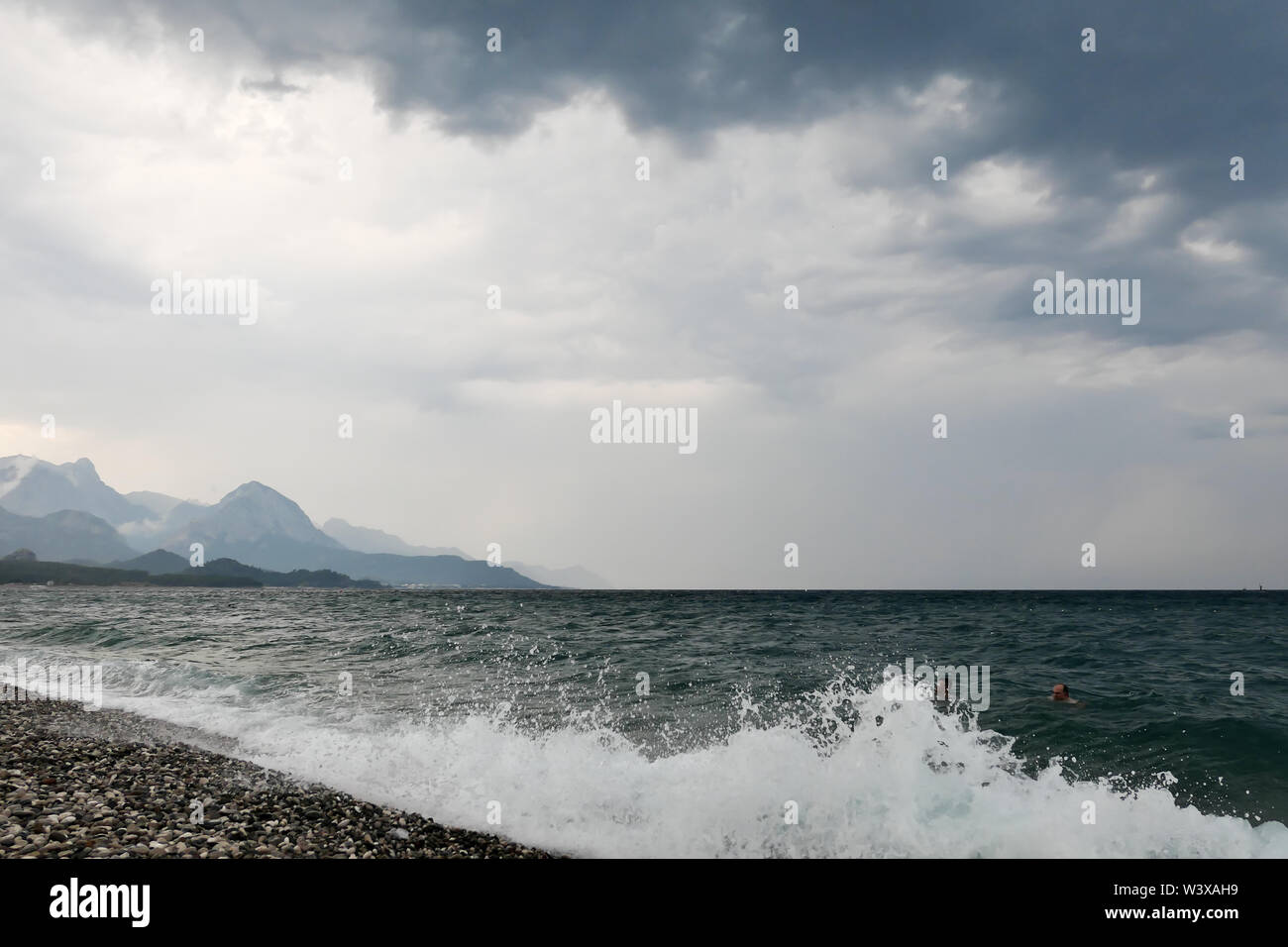 Stormy weather on a beach Stock Photo