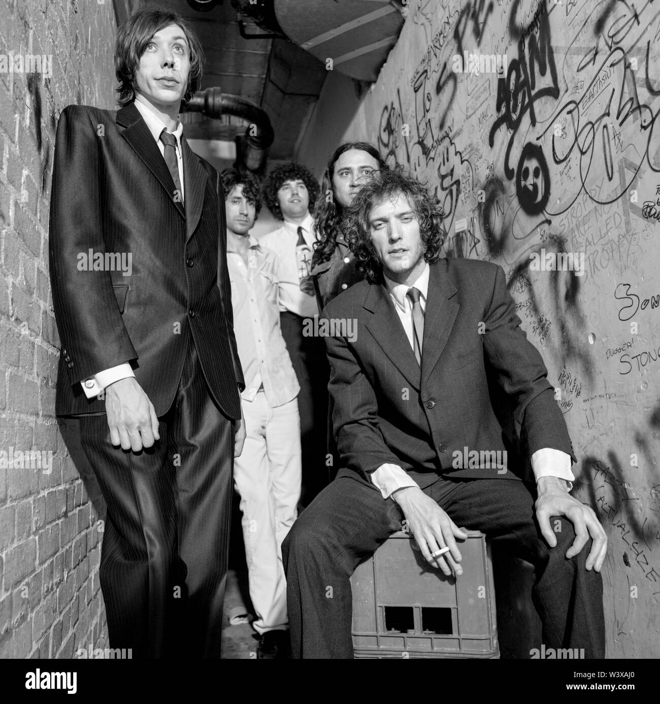 The Sadies Band photographed backstage at the Borderline , 27th March 2003, London, England, United Kingdom. Stock Photo