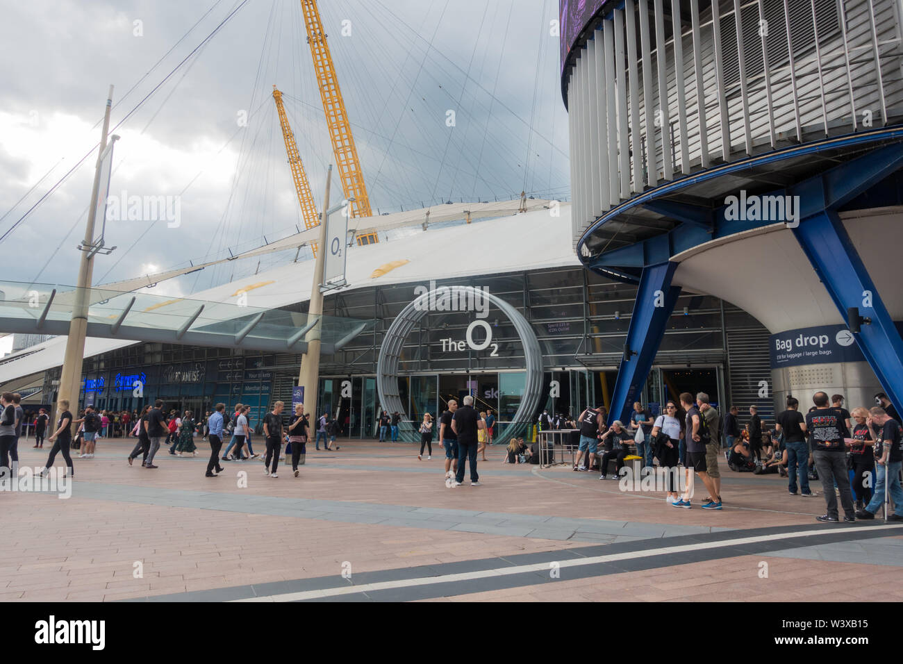 People outside the O2 Arena, formally The Millenium Dome, North Greenwich, London, England, UK Stock Photo