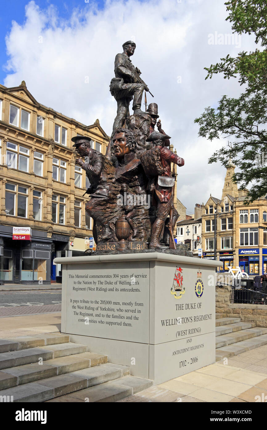 Monument celebrating association between Halifax and Duke of Wellington's Regiment, unveiled 2019. Stock Photo