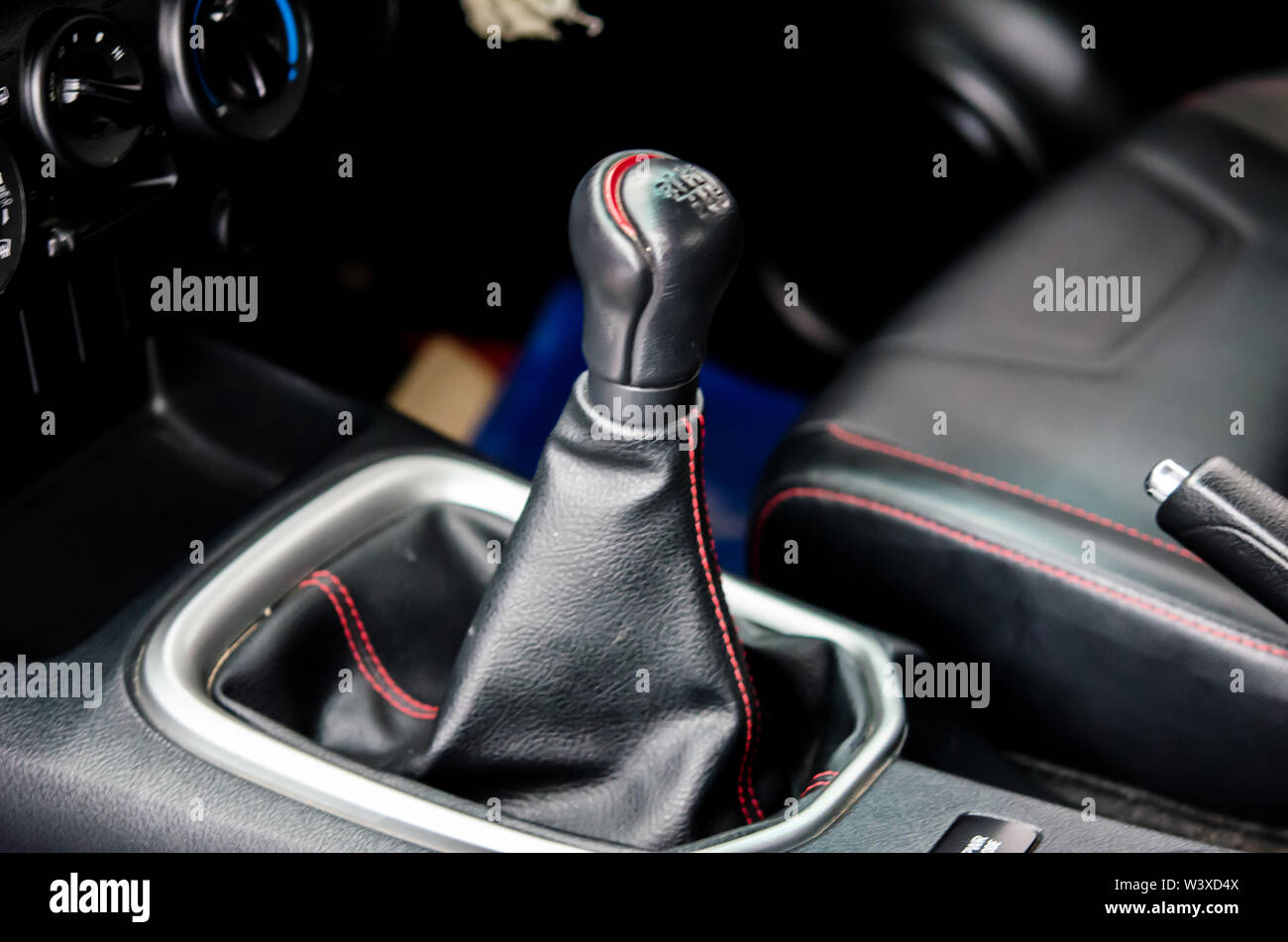Modern Luxury car inside. Manual transmission car Stock Photo Alamy