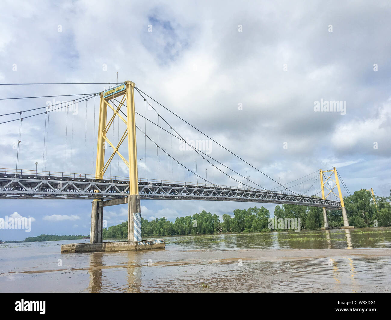 Jembatan Barito or Barito Bridge in Banjarmasin, South Borneo or