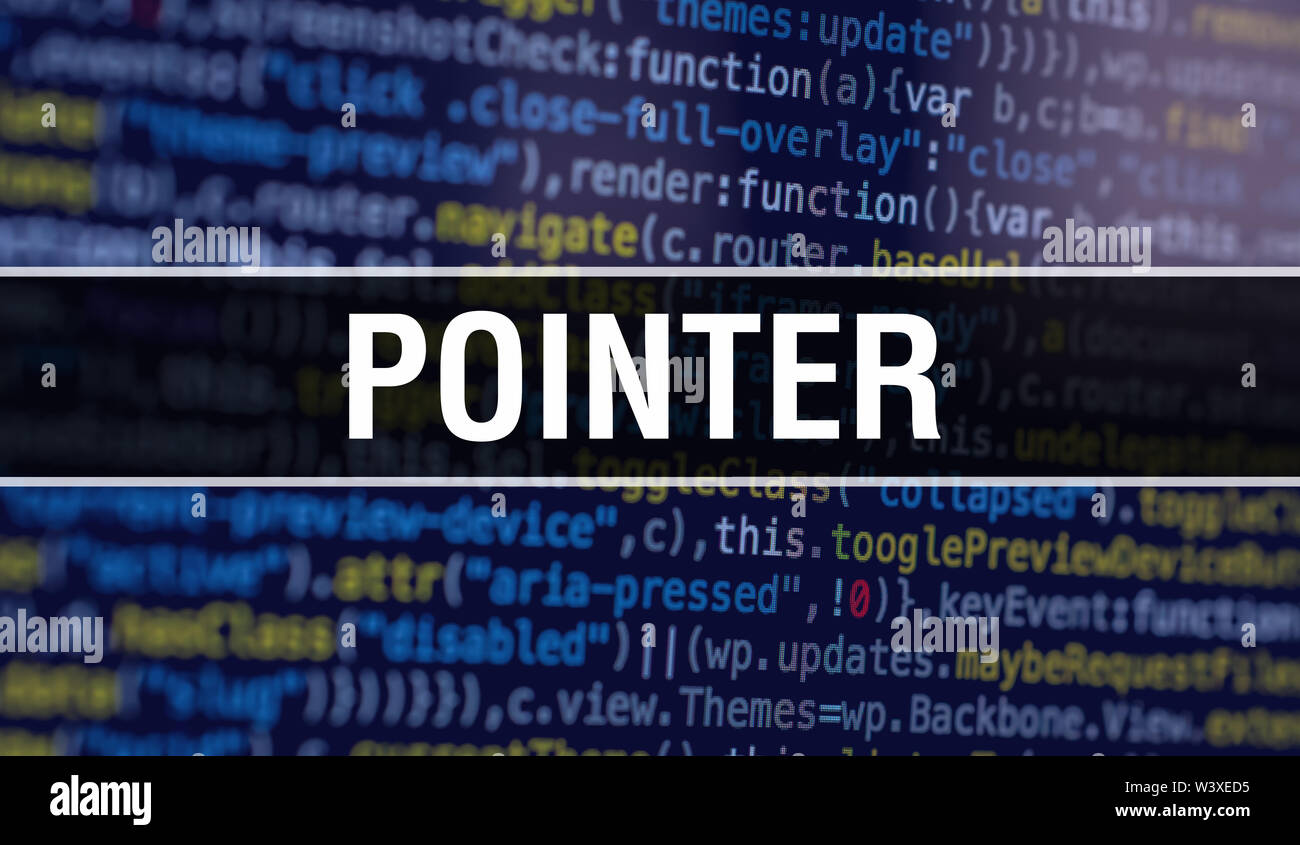 Pointer with Abstract Technology Binary code Background.Digital binary ...