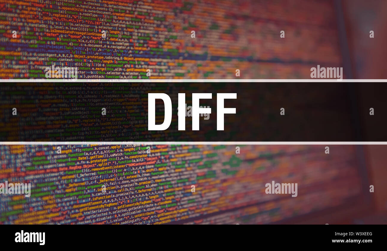 Diff with Binary code digital technology background. Abstract ...