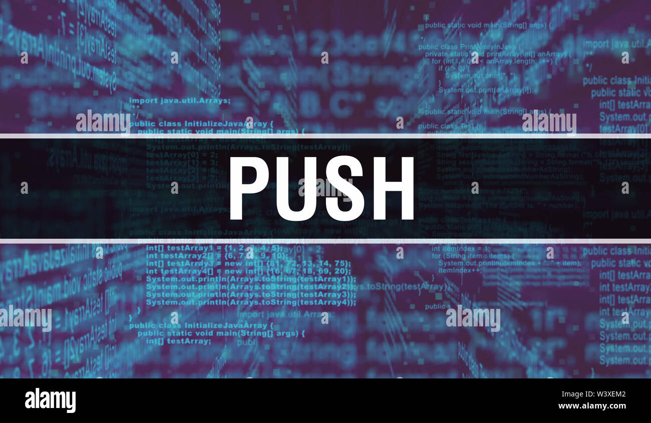 Push with Digital java code text. Push and Computer software coding ...