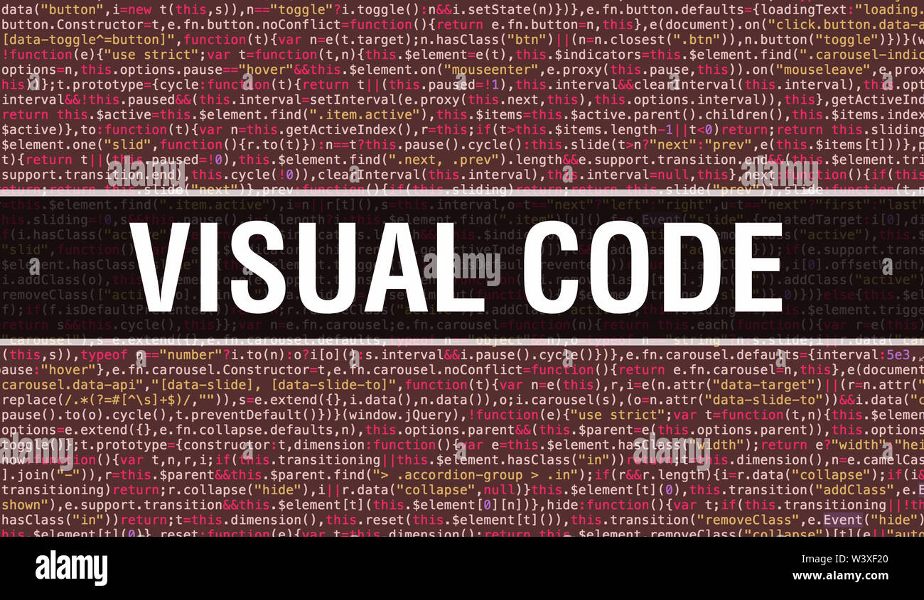 visual code text written on Programming code abstract technology ...