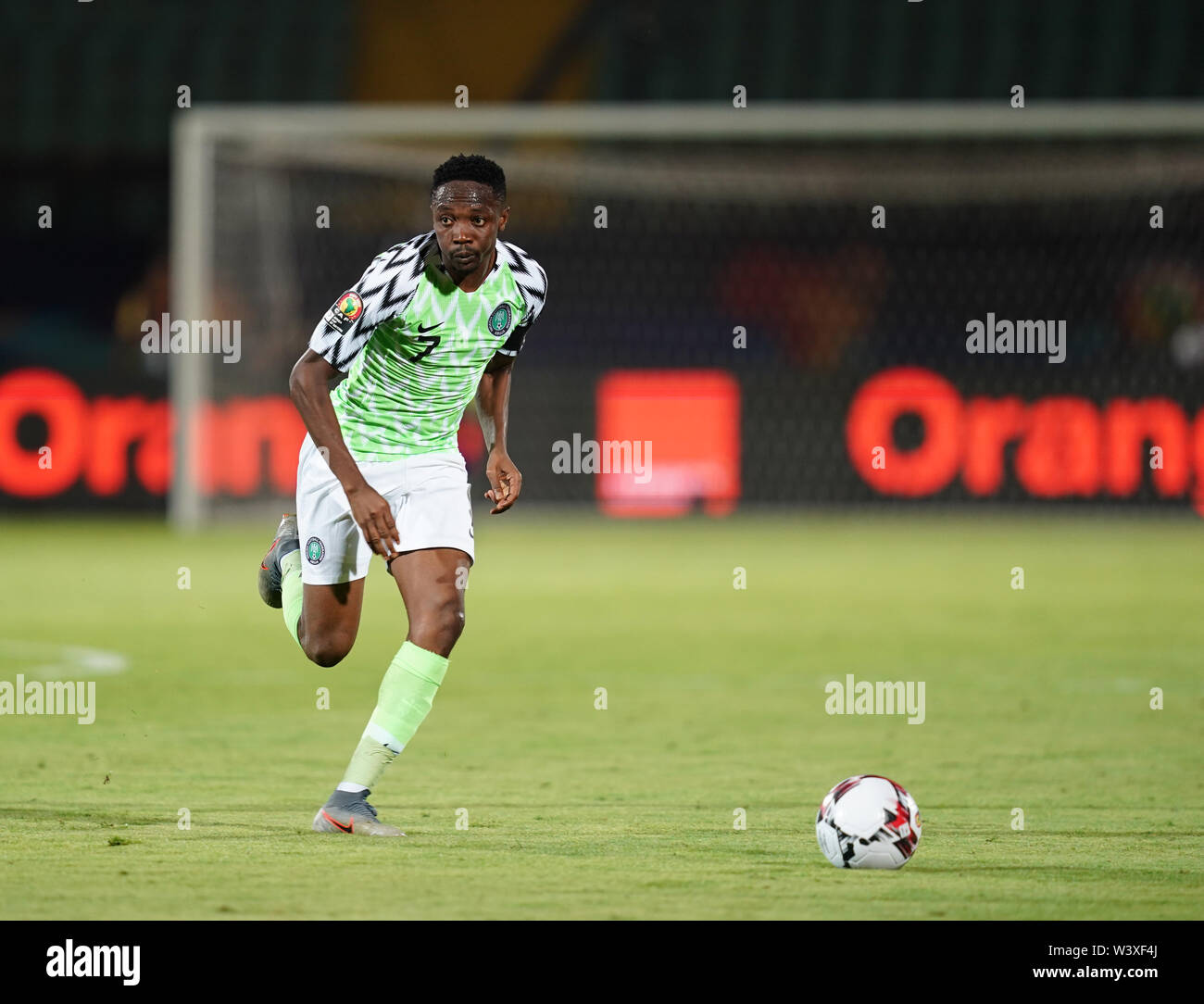 Cairo, Tunisia, Egypt. 17th July, 2019. FRANCE OUT July 17, 2019: Ahmed Musa of Nigeria during the 2019 African Cup of Nations match between Tunisia and Nigeria at the Al Salam Stadium in Cairo, Egypt. Ulrik Pedersen/CSM/Alamy Live News Stock Photo