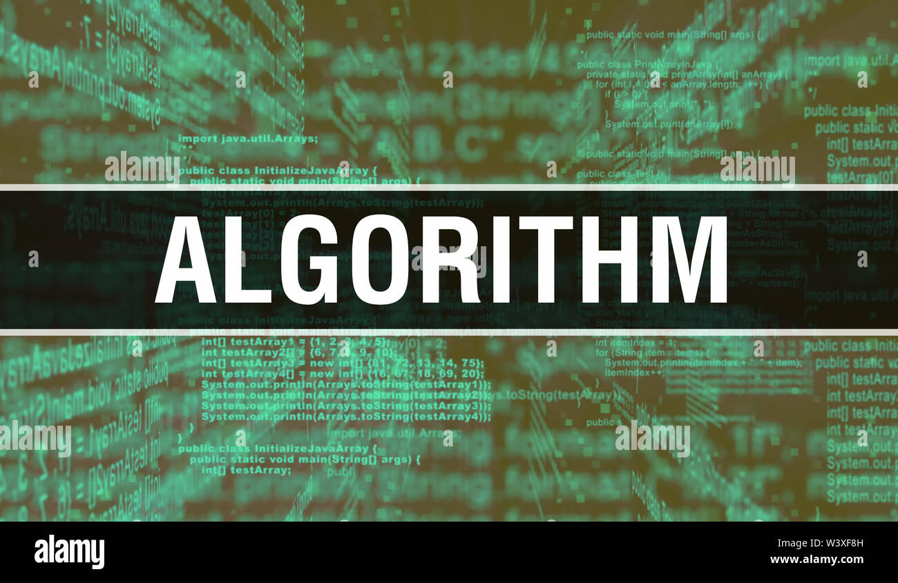 ALGORITHM with Digital java code text. ALGORITHM and Computer software ...