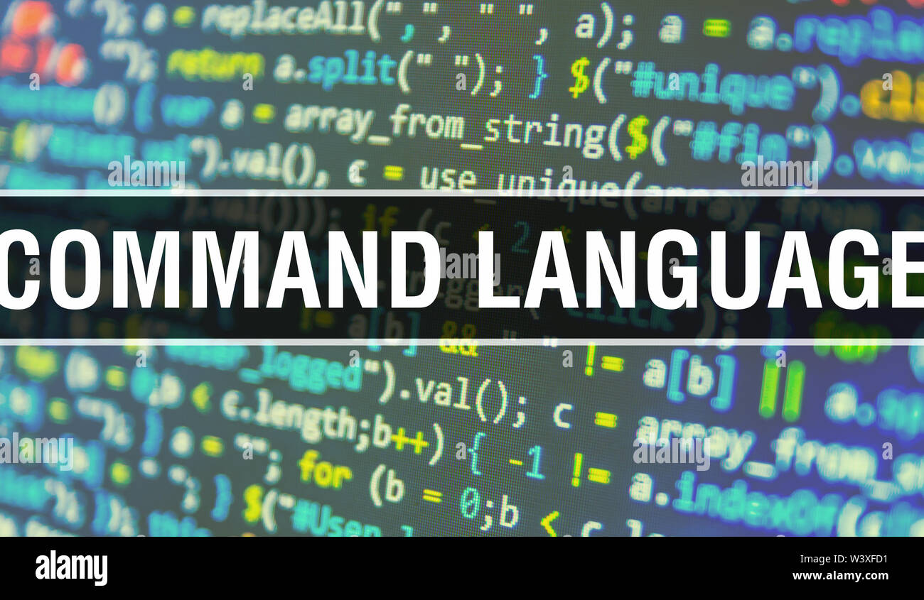 Command language concept with Random Parts of Program Code. Command ...