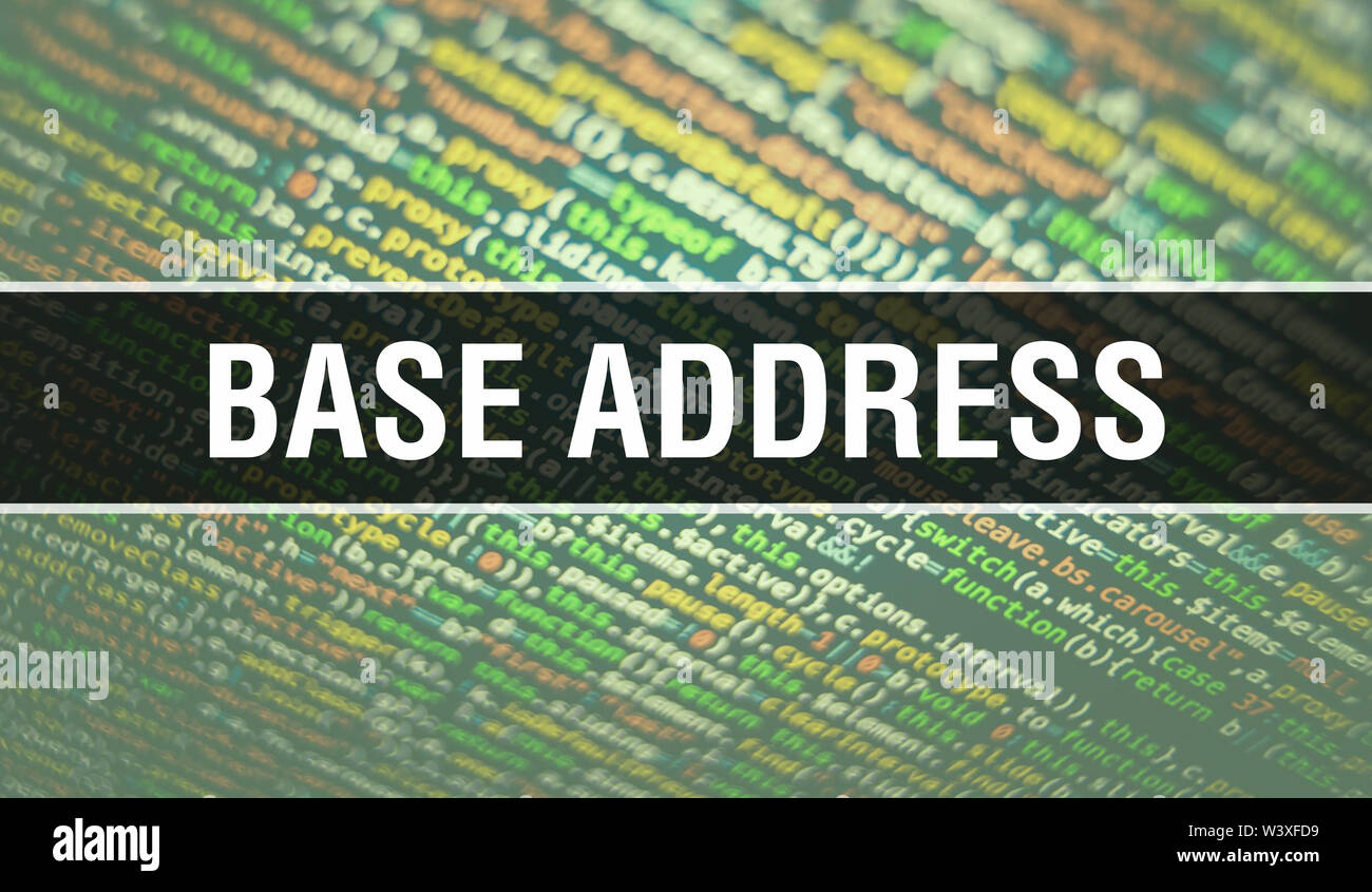 Base address with Abstract Technology Binary code Background.Digital