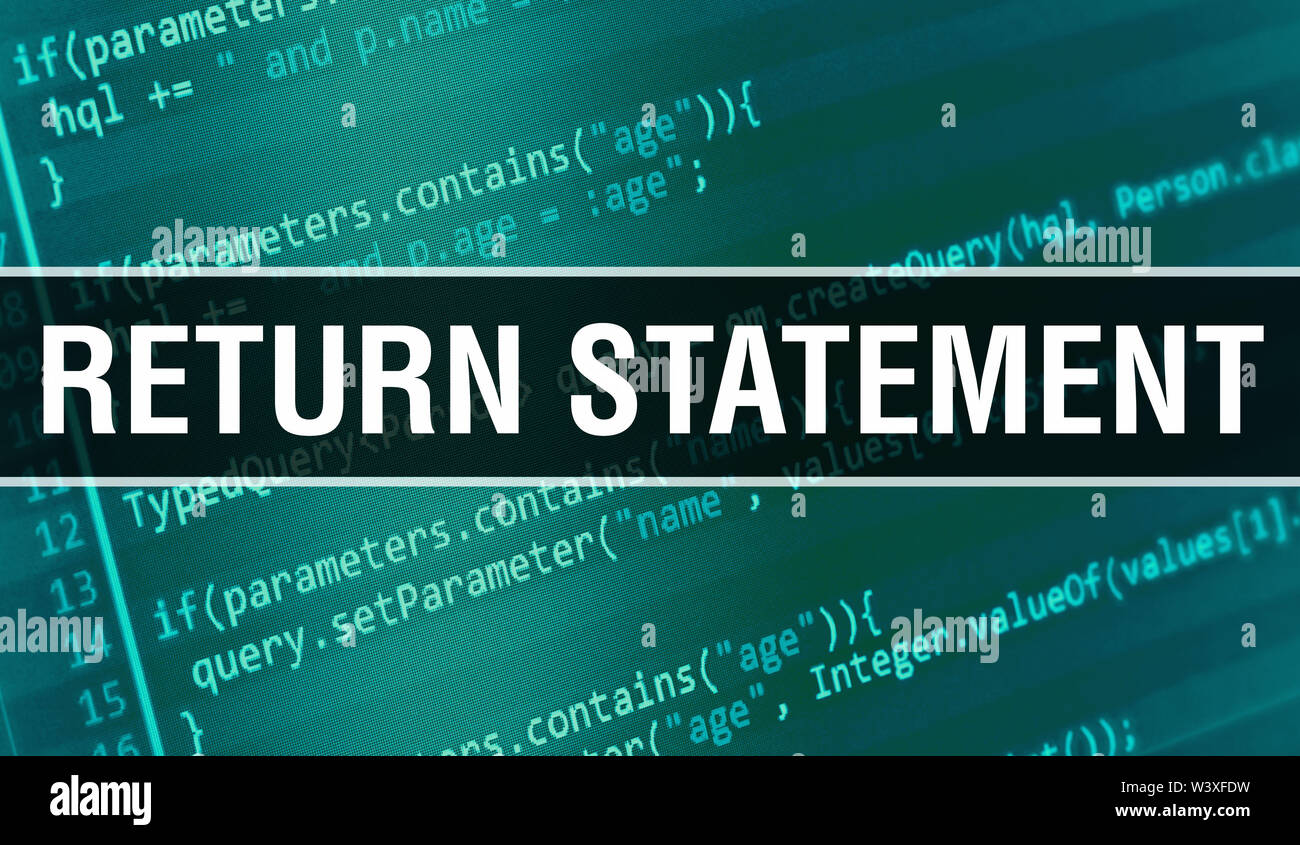 Return statement concept illustration using code for developing
