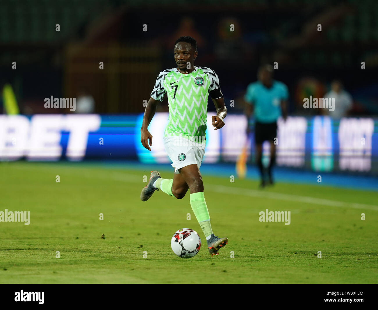 Cairo, Tunisia, Egypt. 17th July, 2019. FRANCE OUT July 17, 2019: Ahmed Musa of Nigeria during the 2019 African Cup of Nations match between Tunisia and Nigeria at the Al Salam Stadium in Cairo, Egypt. Ulrik Pedersen/CSM/Alamy Live News Stock Photo