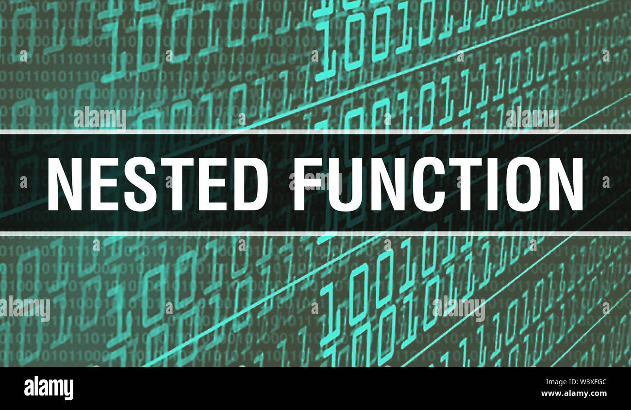 Nested function with Binary code digital technology background ...