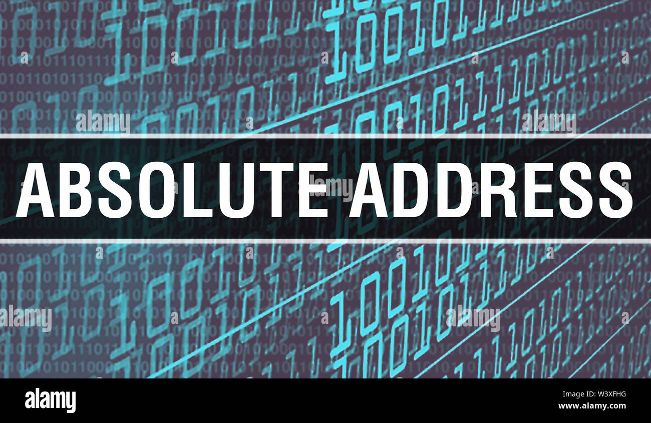 Absolute address concept illustration using code for developing
