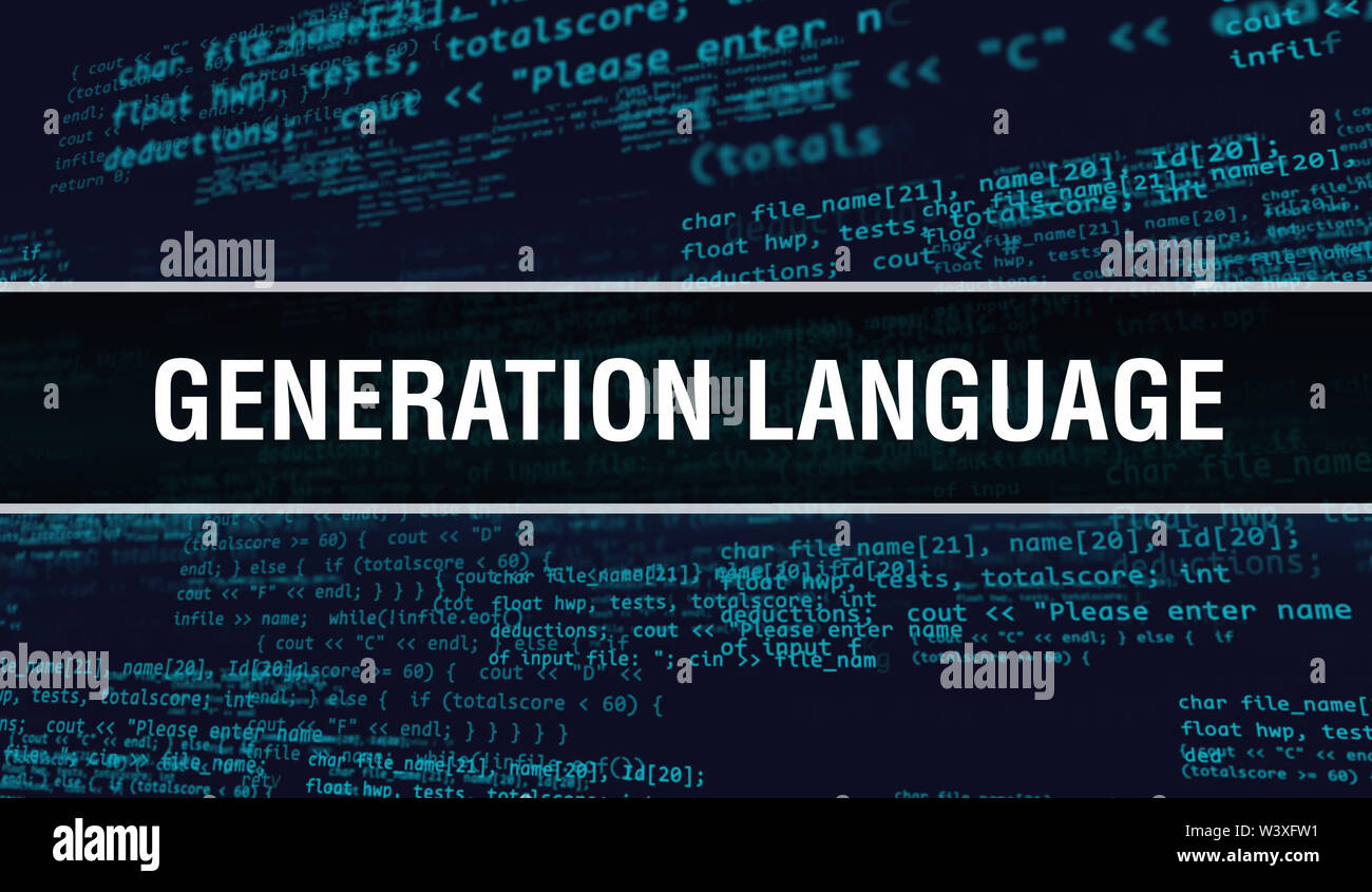 Generation language concept with Random Parts of Program Code. Generation  language with Programming code abstract technology background of software  de Stock Photo - Alamy