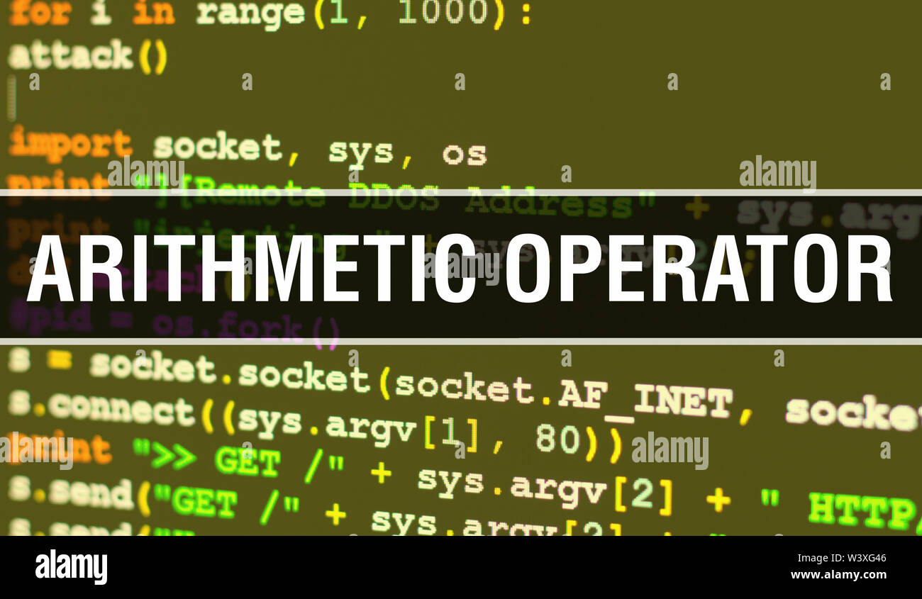 Arithmetic operator with Binary code digital technology background ...
