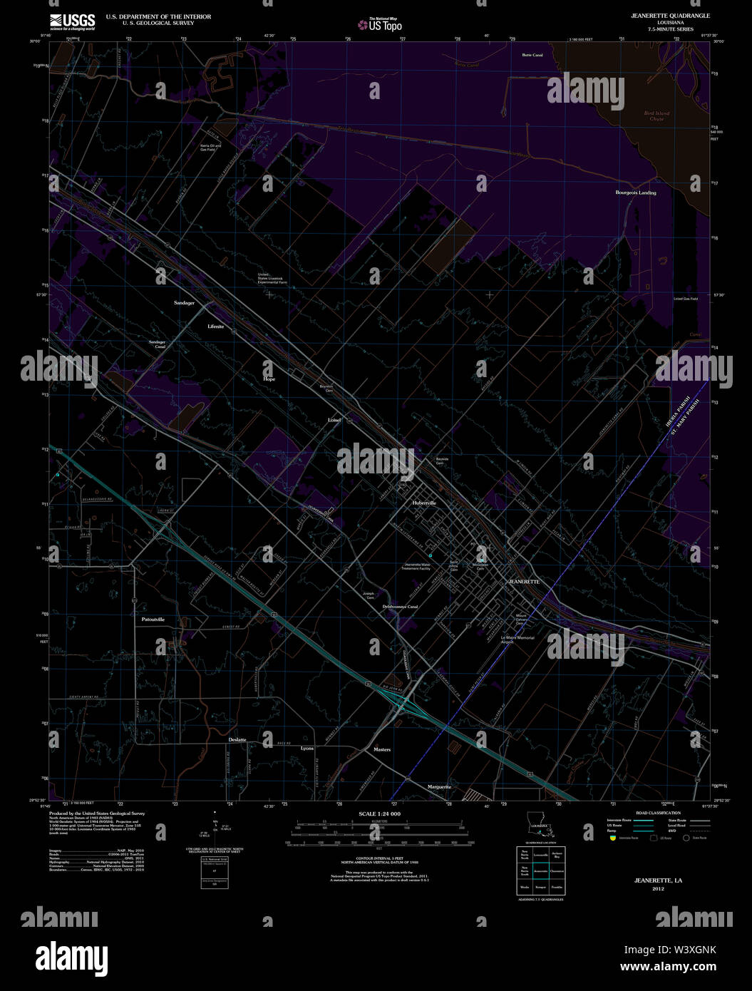 Map of jeanerette hires stock photography and images Alamy