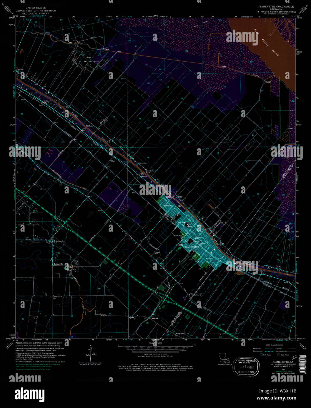 Map of jeanerette hires stock photography and images Alamy