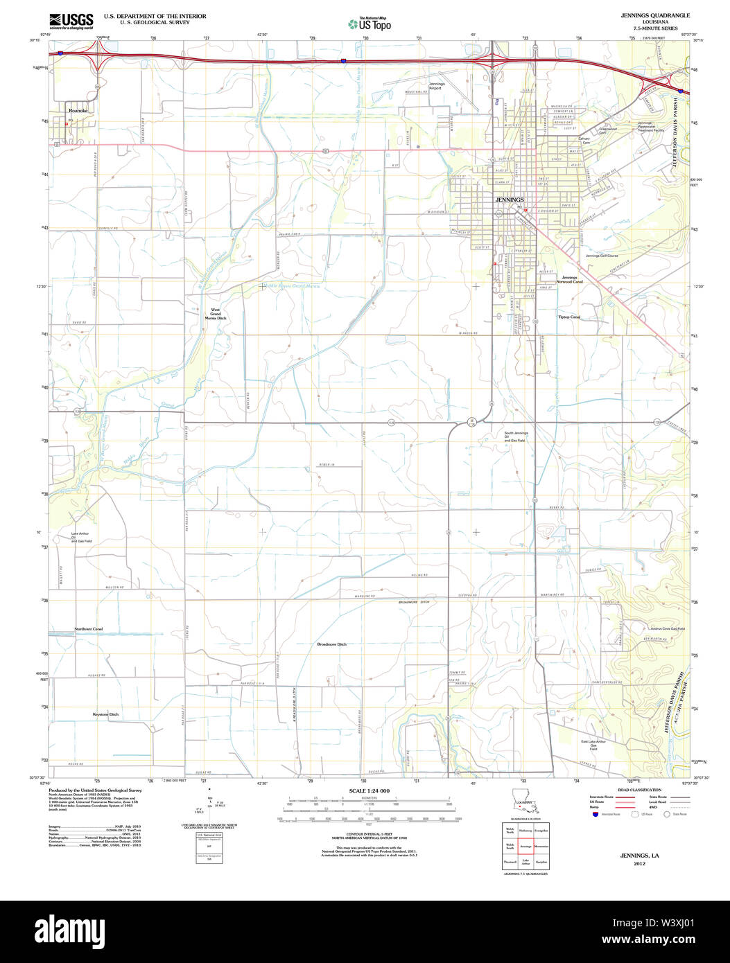 Jennings louisiana map hires stock photography and images Alamy