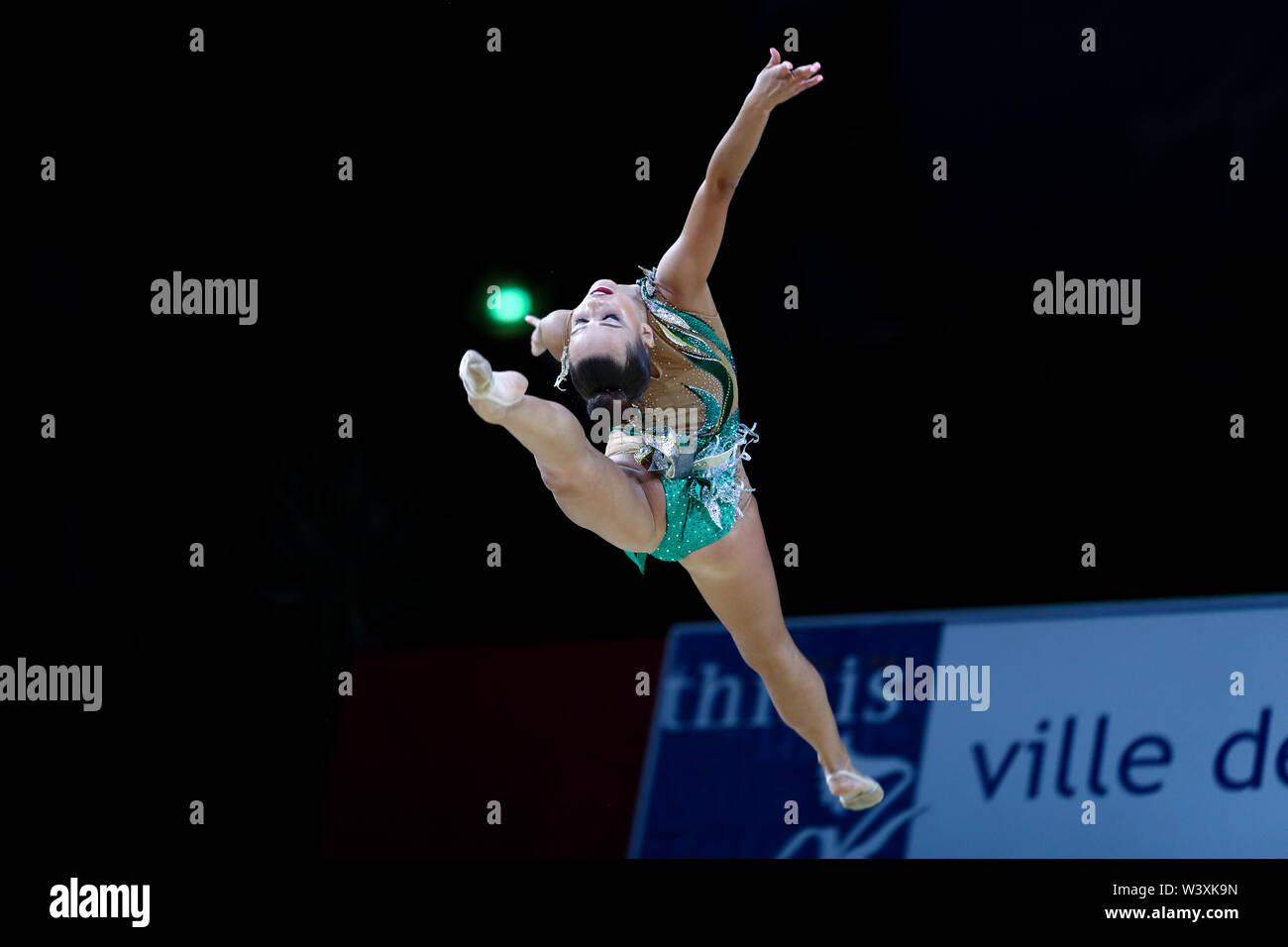 Ekaterina Selezneva from Russia performs her ball routine during 2019 Grand Prix de Thiais Stock Photo
