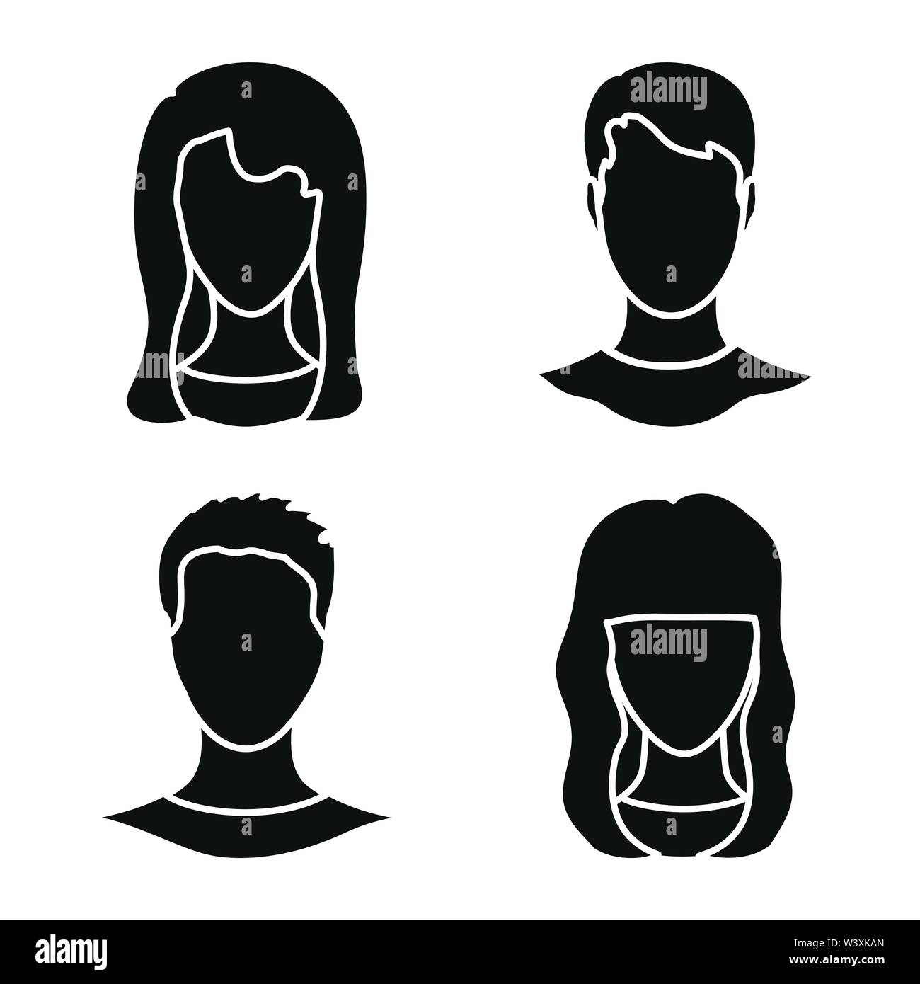 Profile Character Vector Vector illustration of character and profile sign. Set of character and ...