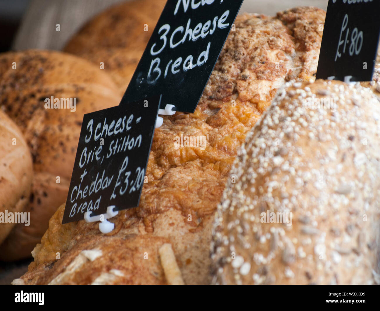 Artisan bread for sale at local market UK Stock Photo Alamy