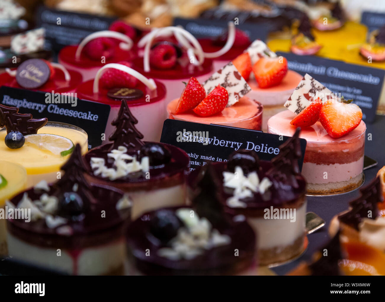 Patisserie for sale at English farm shop UK Stock Photo Alamy